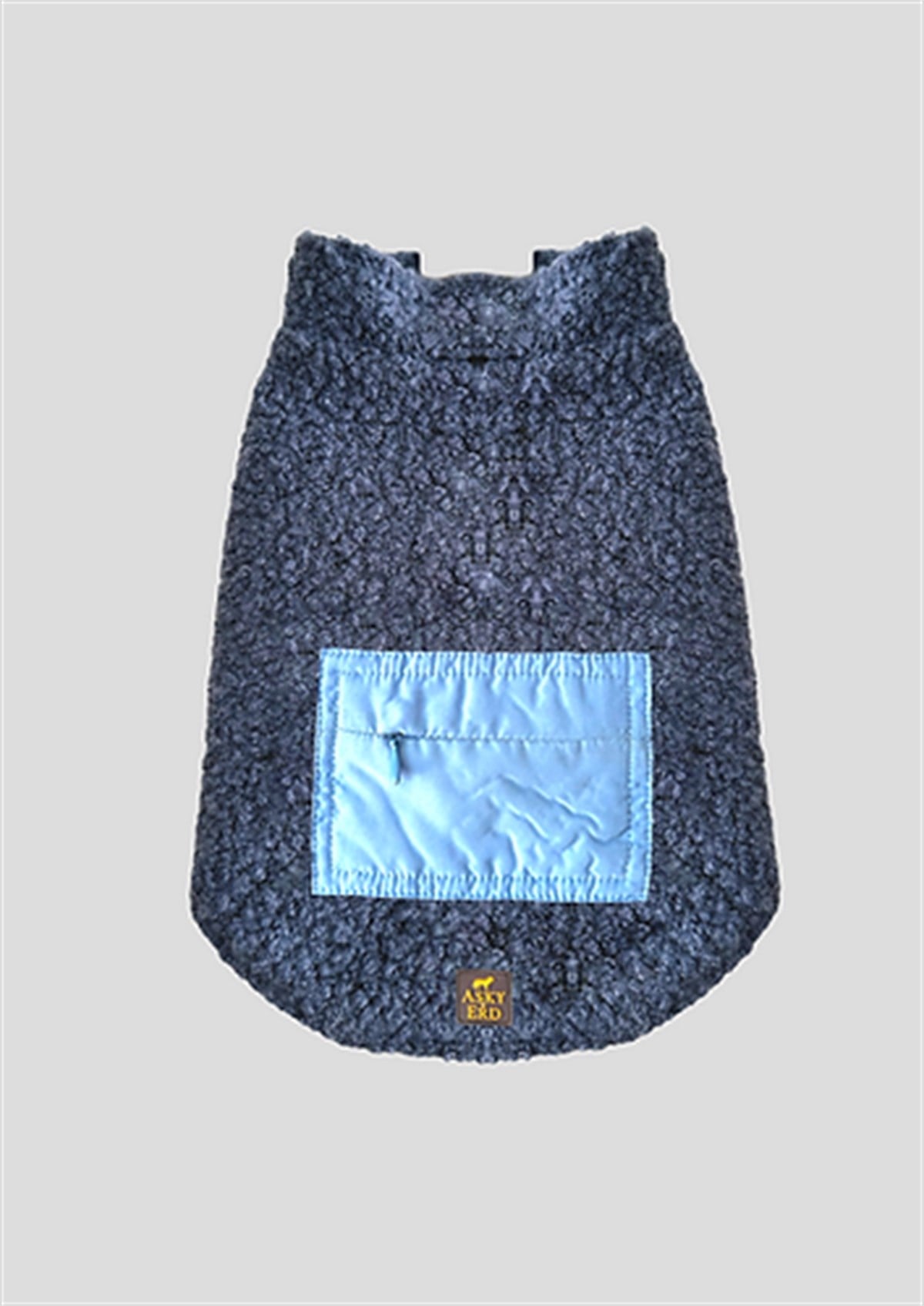 Asky&Erd Zippered Curly Vest | Blue