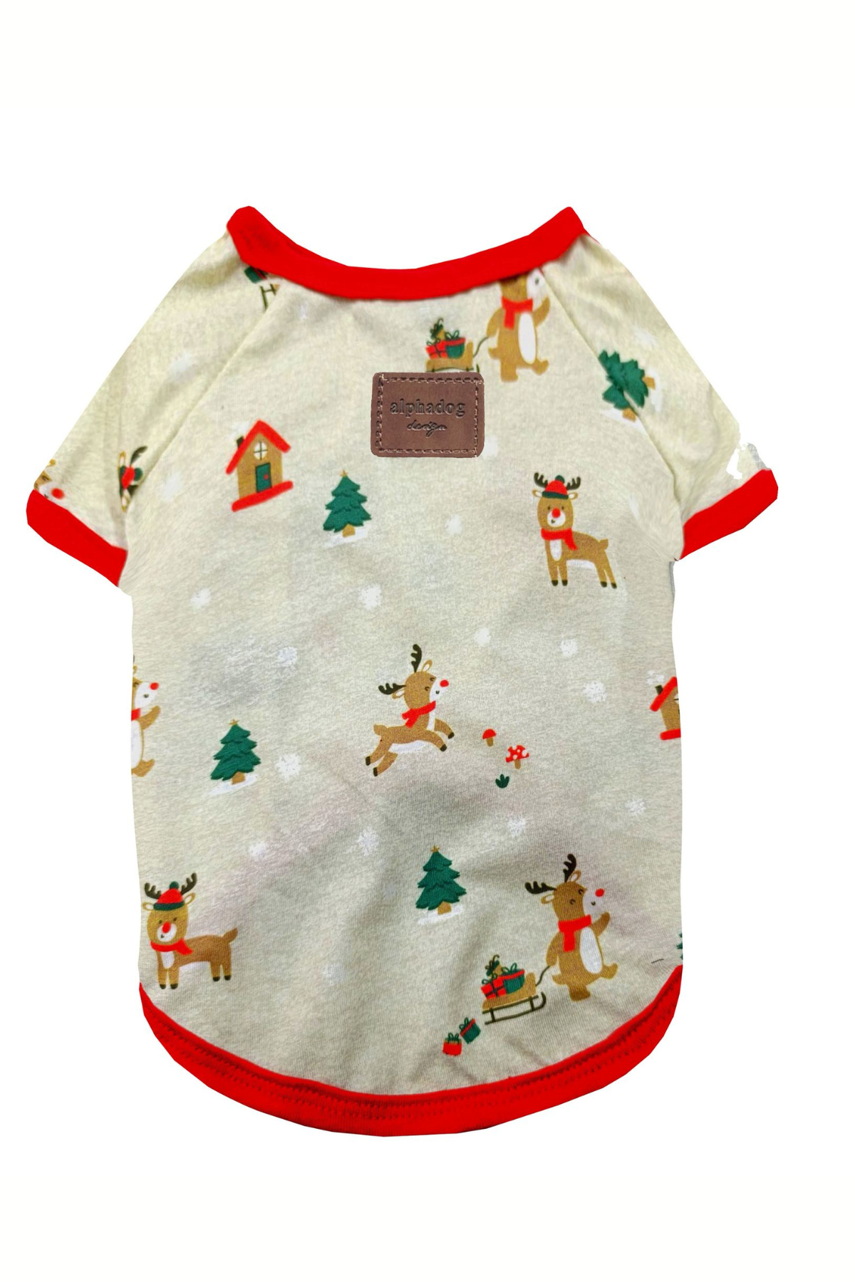 Alphadog Design Geyikli Köpek T-shirt Bej