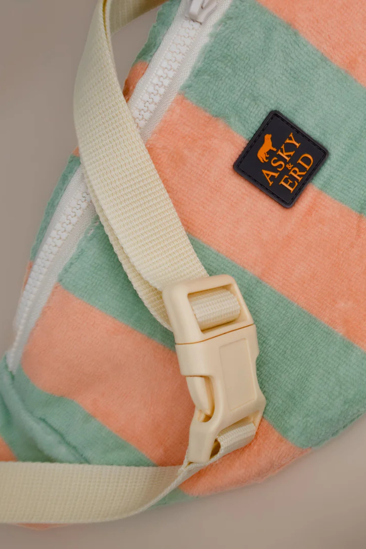 Asky&Erd Soft Rituals Yürüyüş Çantası Seafoam & Salmon Stripe