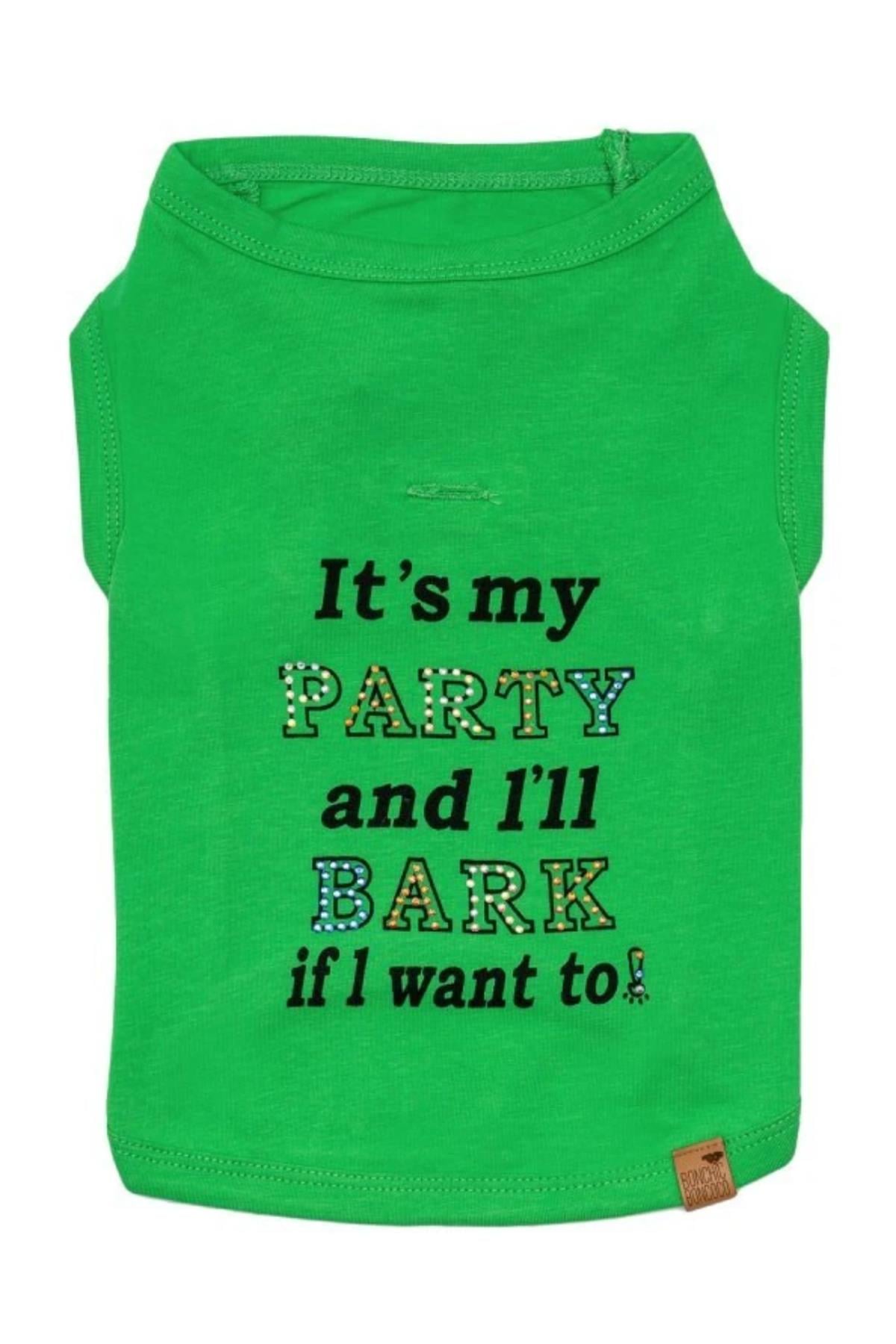 BCBC Party Köpek T-Shirt Yeşil