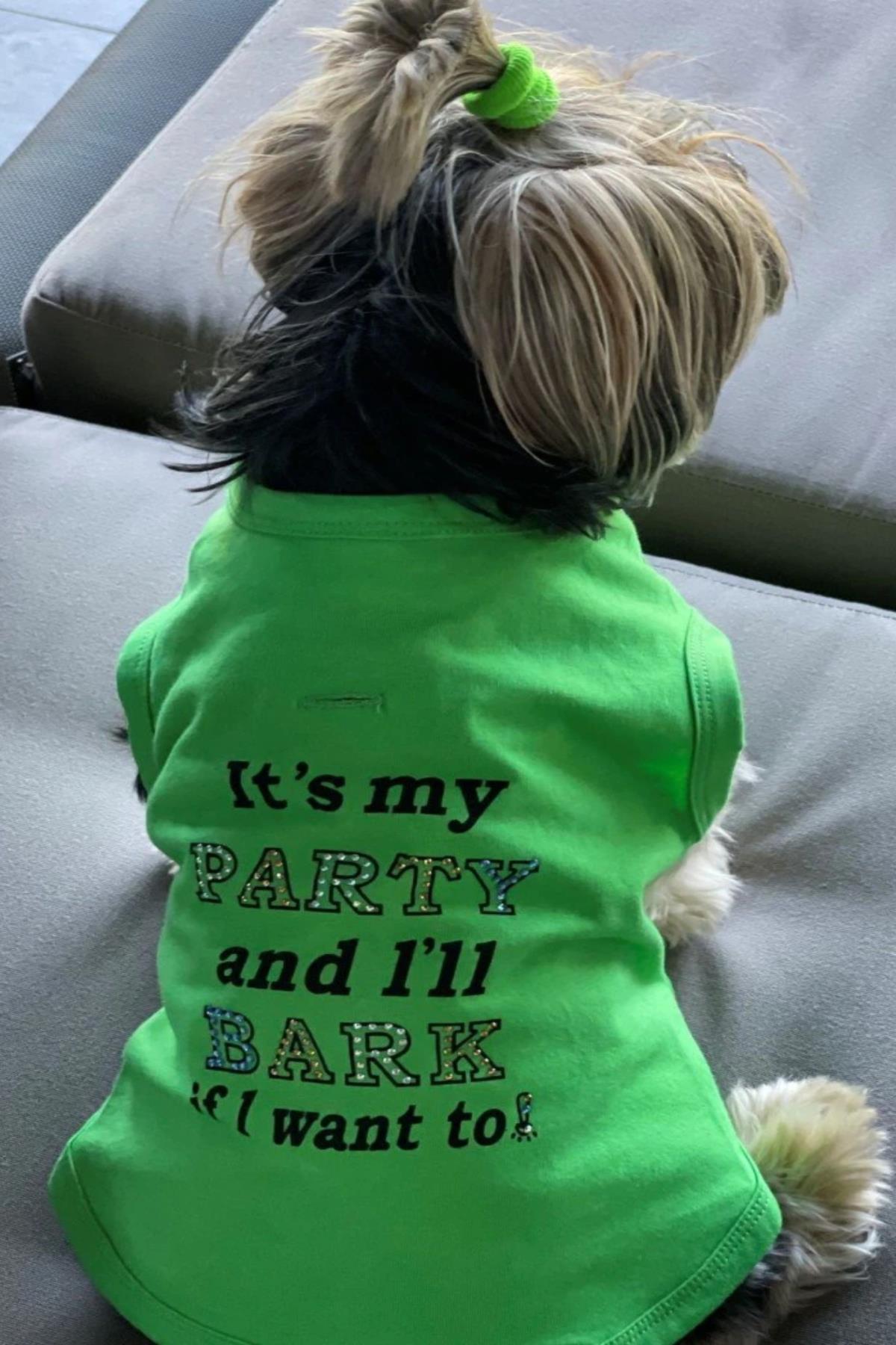 BCBC Party Köpek T-Shirt Yeşil