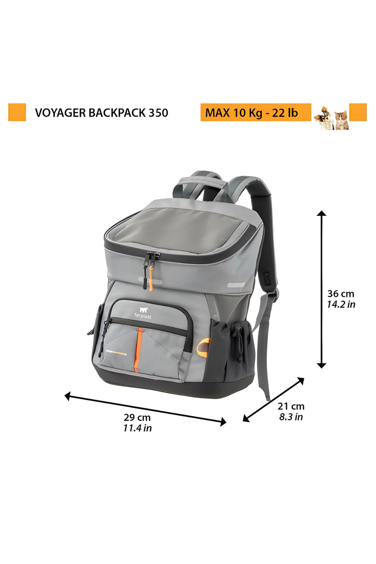 Ferplast Voyager Evcil Hayvan Taşıma Çantası Gri 