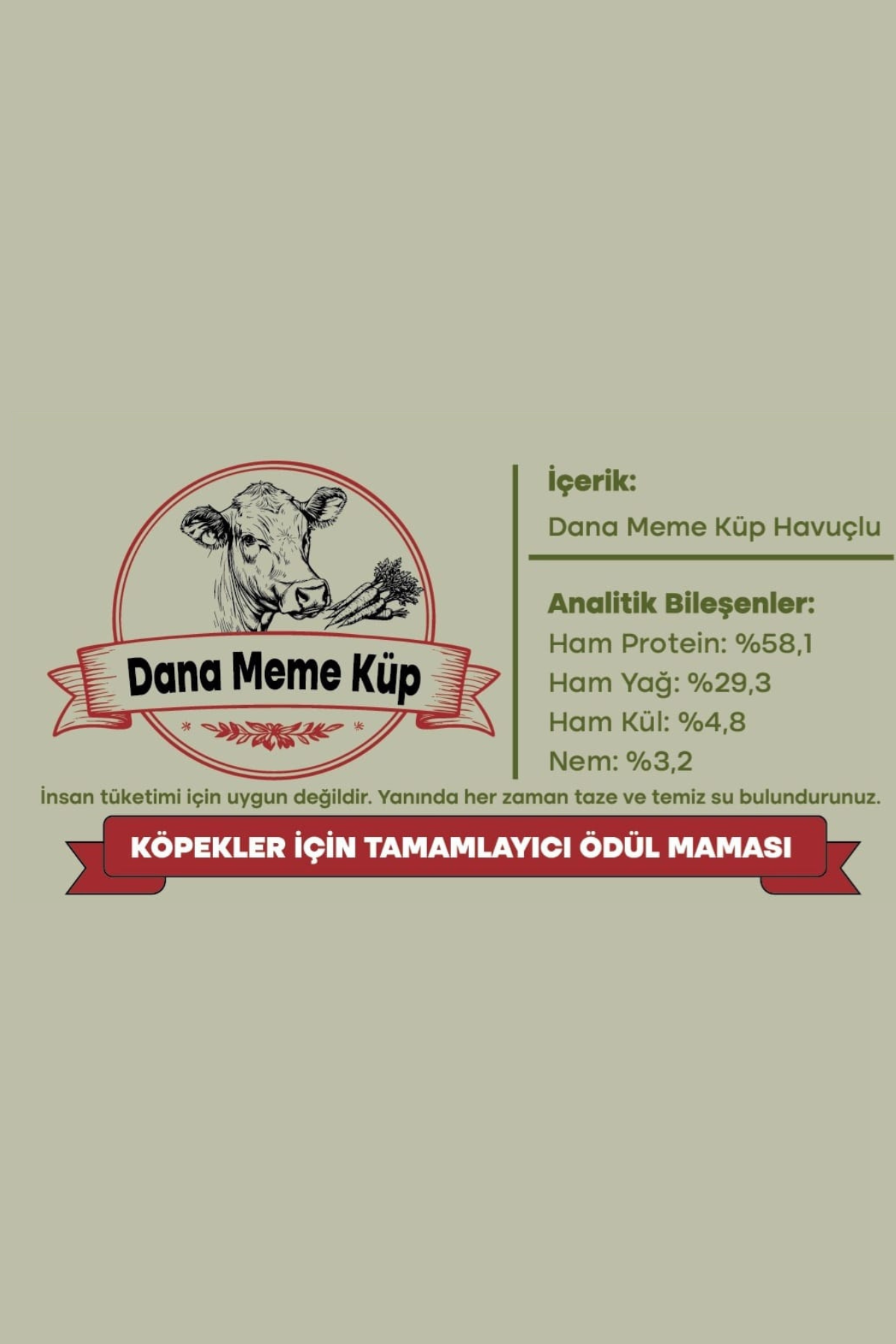 Hooffal Köpek Ödül Maması Dana Meme Küp Havuçlu