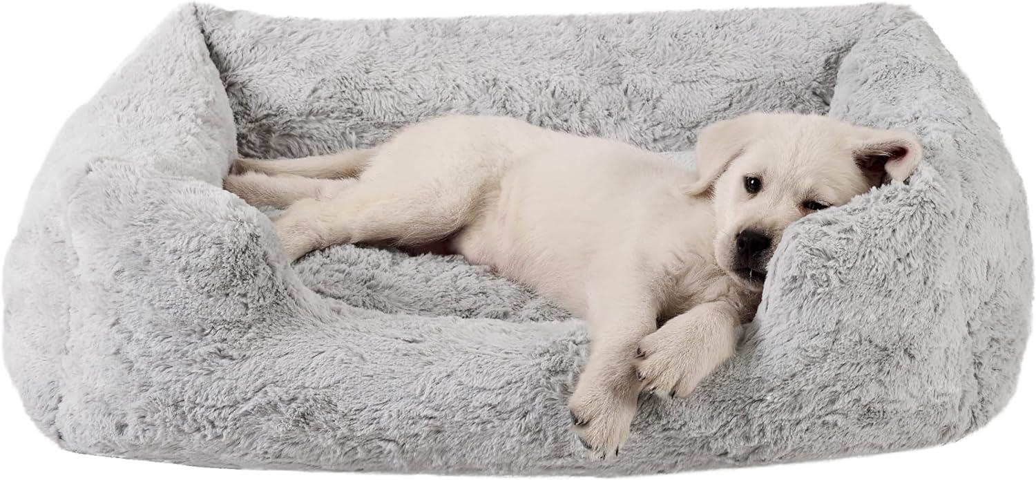 Best Friends by Sheri Soothe & Snooze Lounge Lux - Köpek Yatağı - Hafızalı Köpük - Dikdörtgen/Yıkanabilir - Gri - M 76 x 51 cm