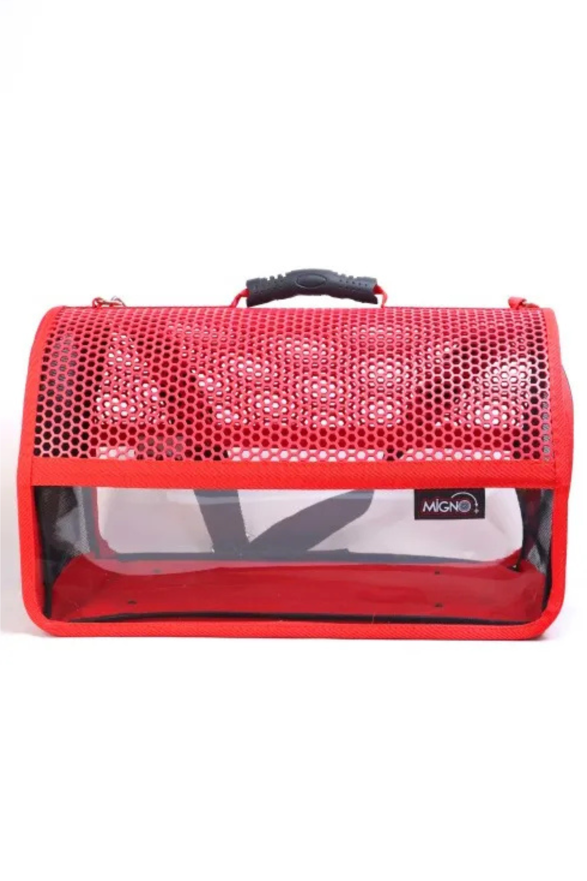 Migno Flybag Voyager Fileli-Şeffaf Model Kedi Köpek Taşıma Çantaları - Kırmızı