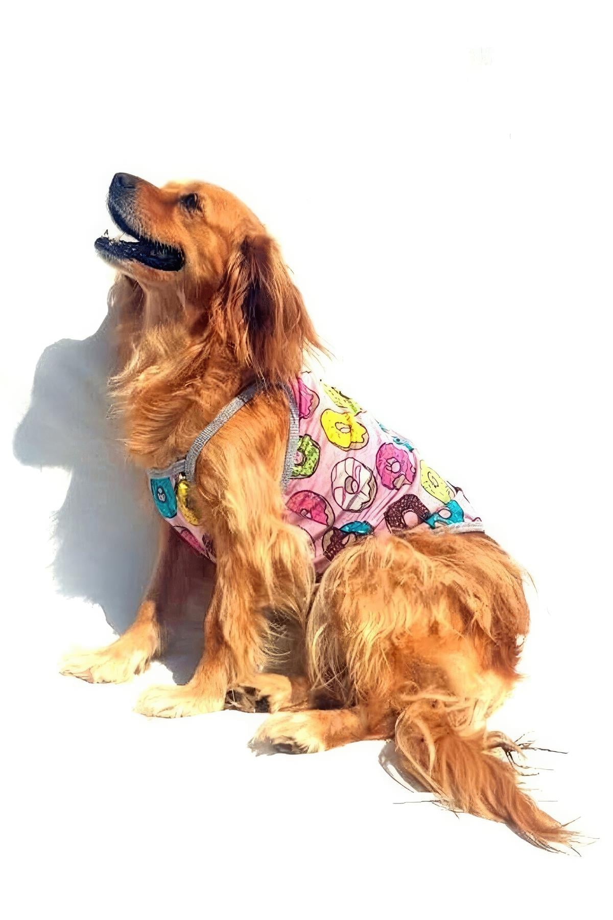 Chili Donut Dog Strap Tshirt Pink
