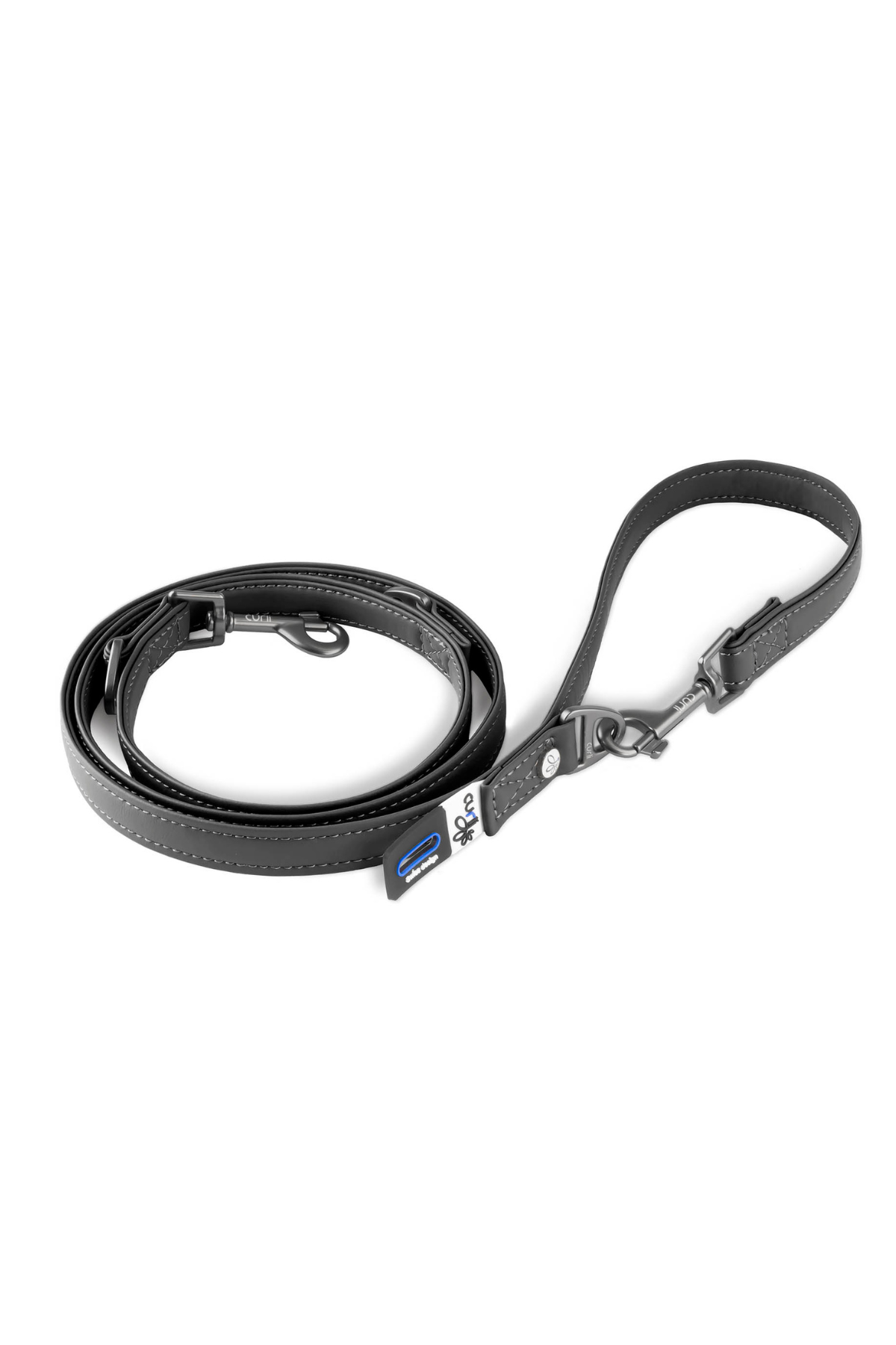 CURLI APPLE LEATHER LEASH BLACK
