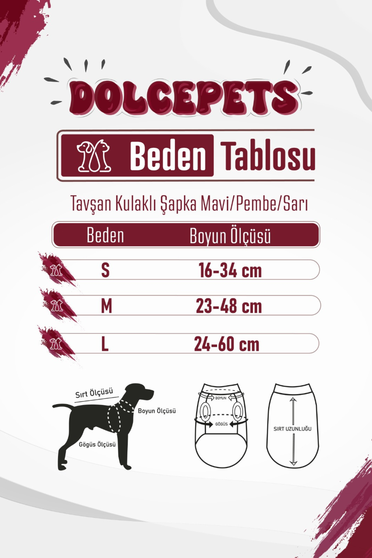 DolcePets Tavşan Kulaklı Şapka - Mavi