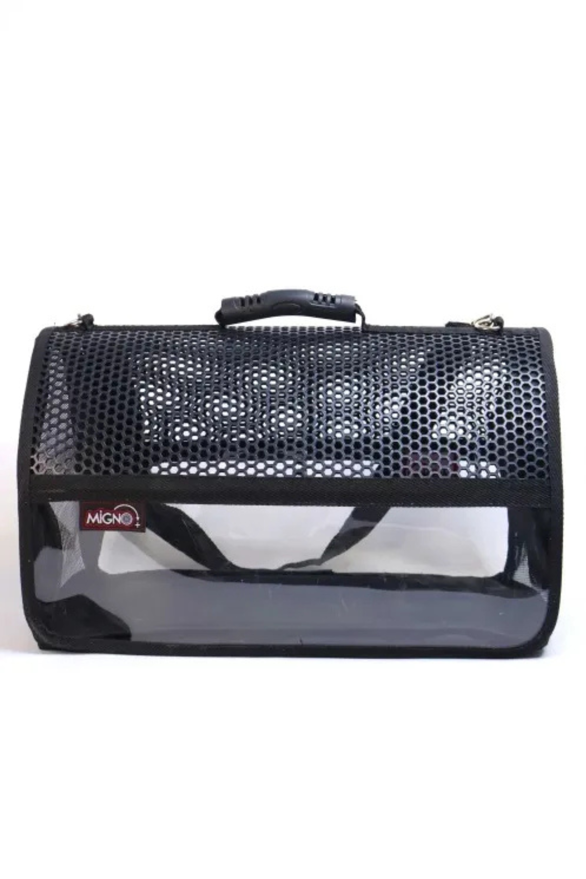 Migno Flybag Voyager Fileli-Şeffaf Model Kedi Köpek Taşıma Çantaları - Siyah