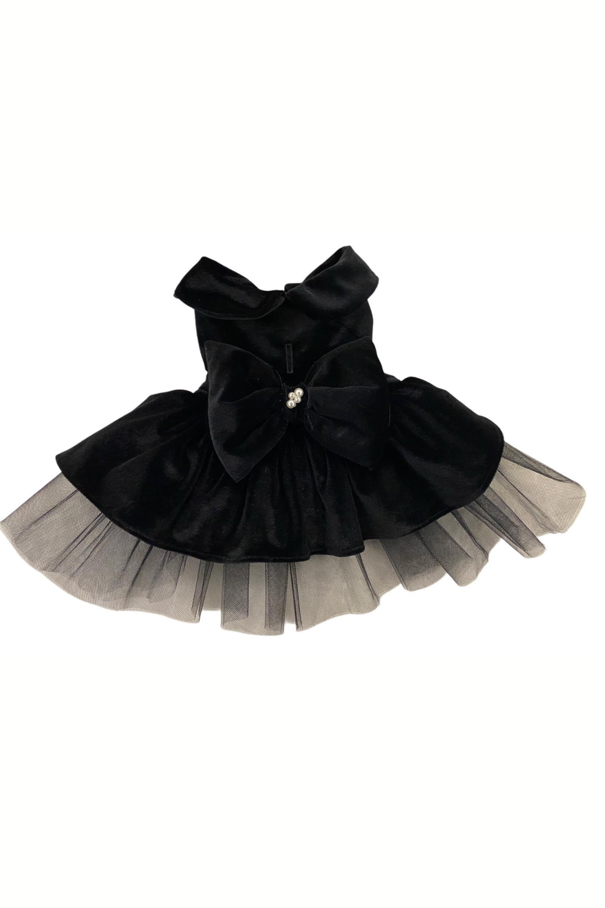 Mer Paw Kadife Siyah Elbise