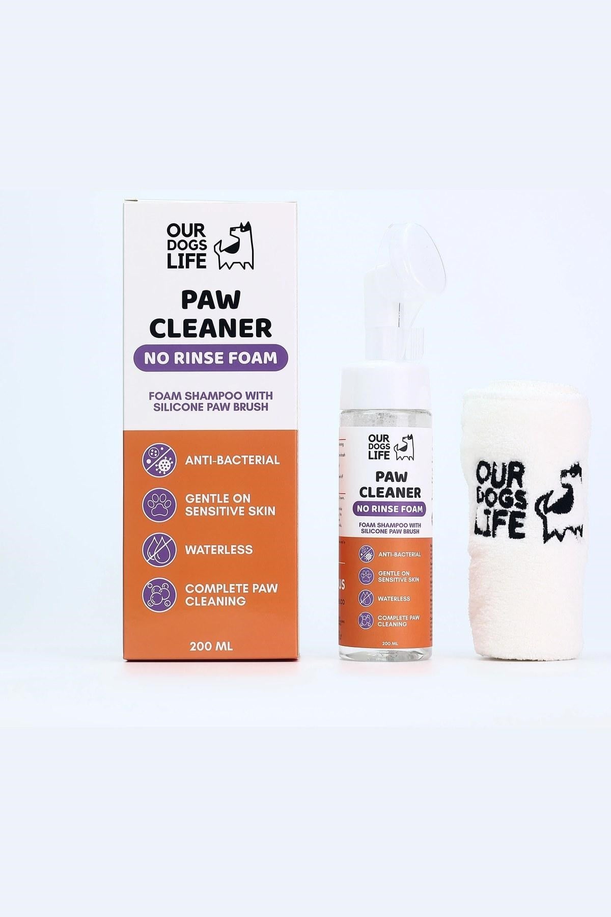 Our Dogs Life Köpük Köpek Pati Temizleyicisi + Havlu ve Fırça