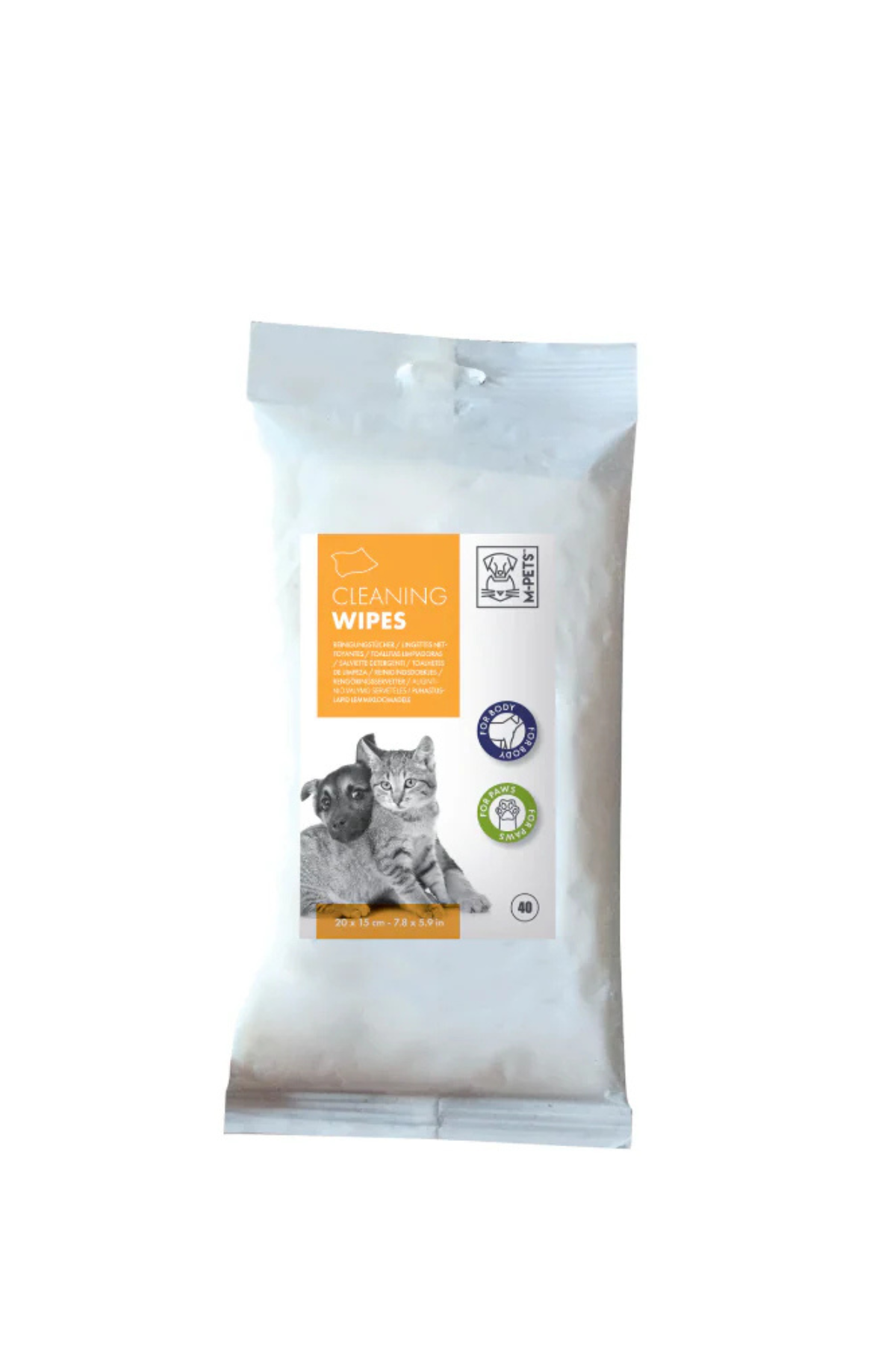 M-PETS KEDİ/KÖPEKLER İÇİN TEMİZLEME MENDİLİ 40LI
