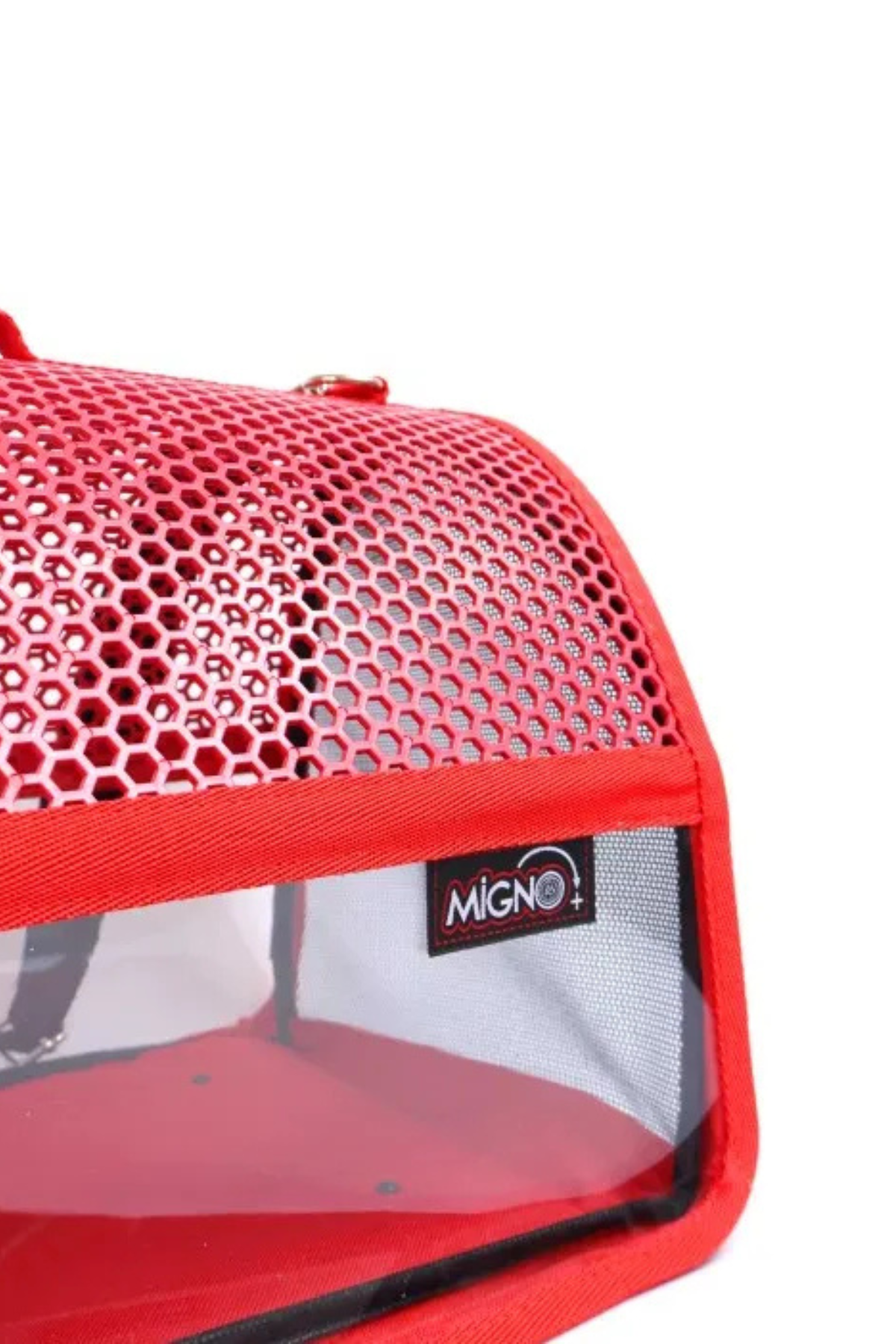 Migno Flybag Voyager Fileli-Şeffaf Model Kedi Köpek Taşıma Çantaları - Kırmızı