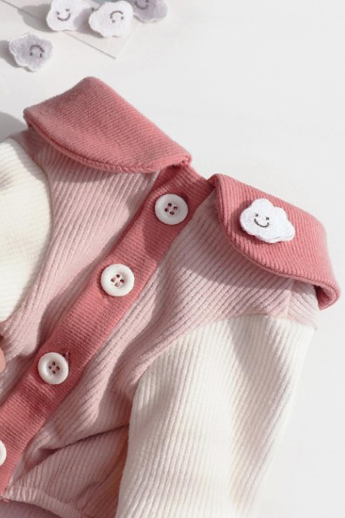 DolcePets - Cloudy T-shirt - Bulutlu Pembe Köpek Tişört