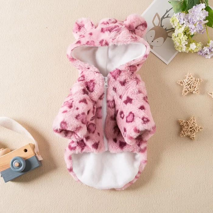 DolcePets Köpek Leopar Ceket Pembe