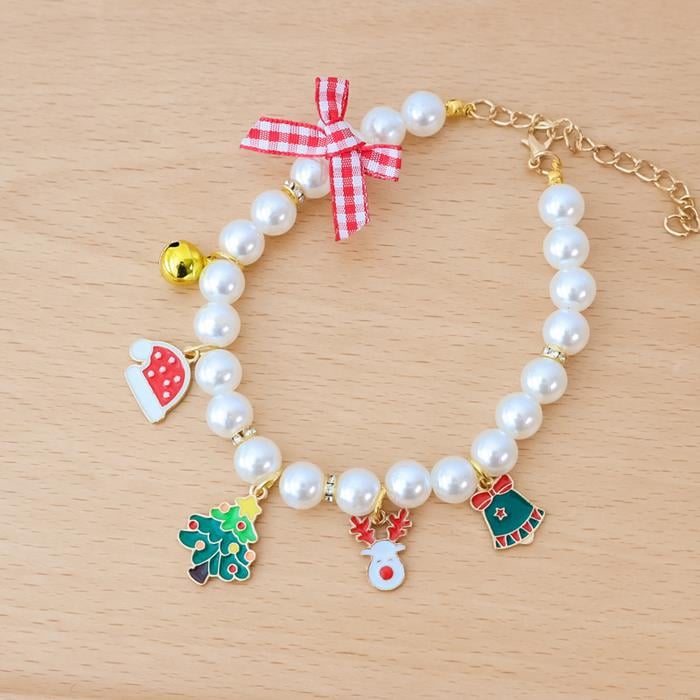 DolcePets Yılbaşı Kedi Köpek Kolyesi/Açık Renk Geyikli