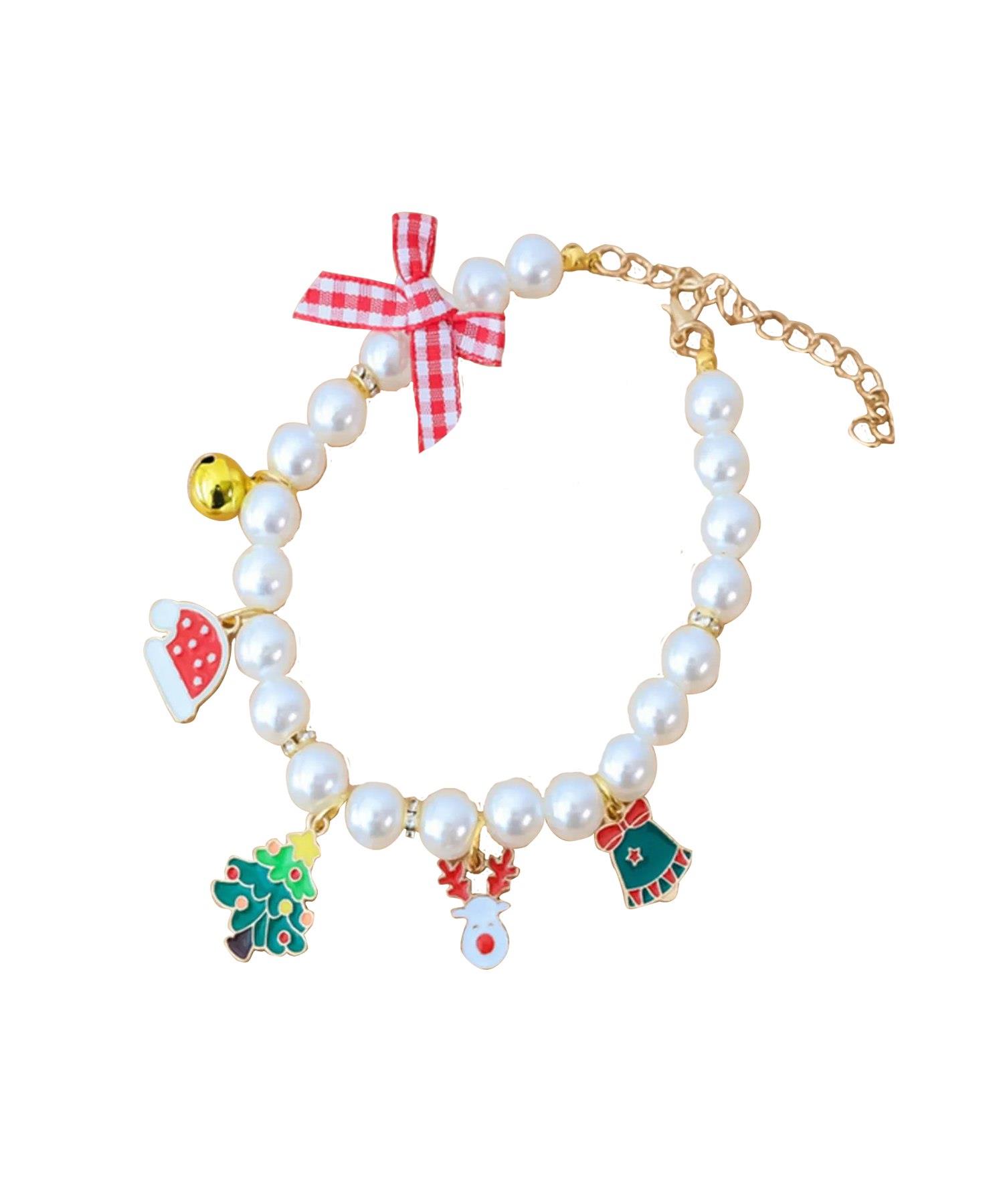 DolcePets Yılbaşı Kedi Köpek Kolyesi/Açık Renk Geyikli