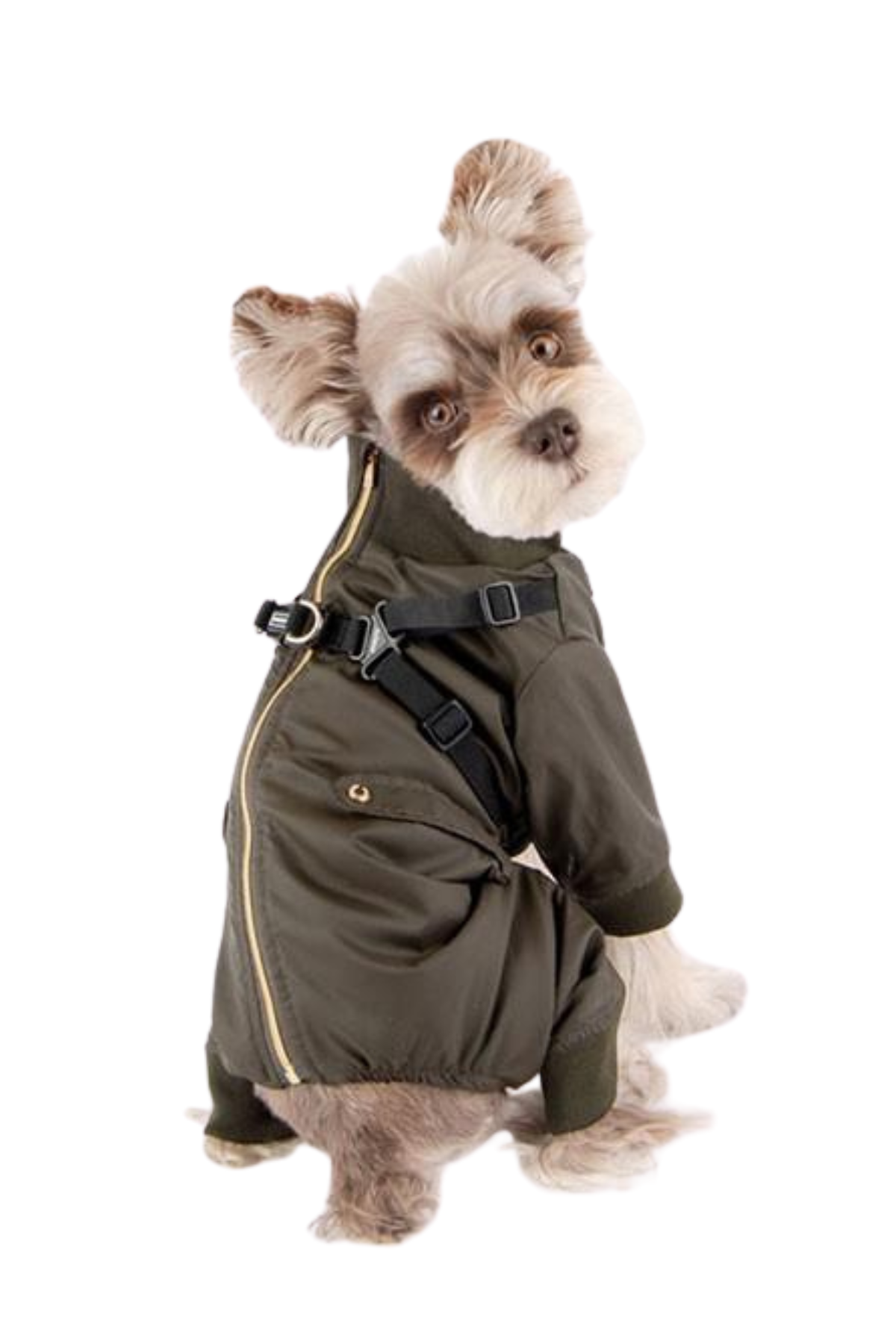 Puppia Garnet Polar Tulum Göğüs Tasmalı Kışlık Köpek Tulumu Haki