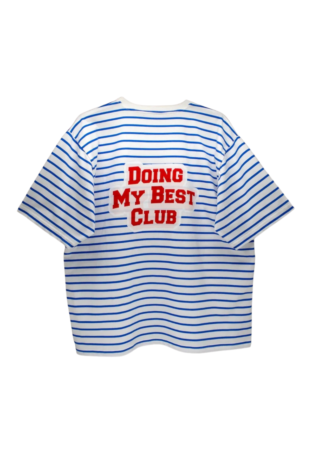 Asky&Erd AskyxHuman | Doing My Best Club Stripe T-Shirt | Riviera Blue
