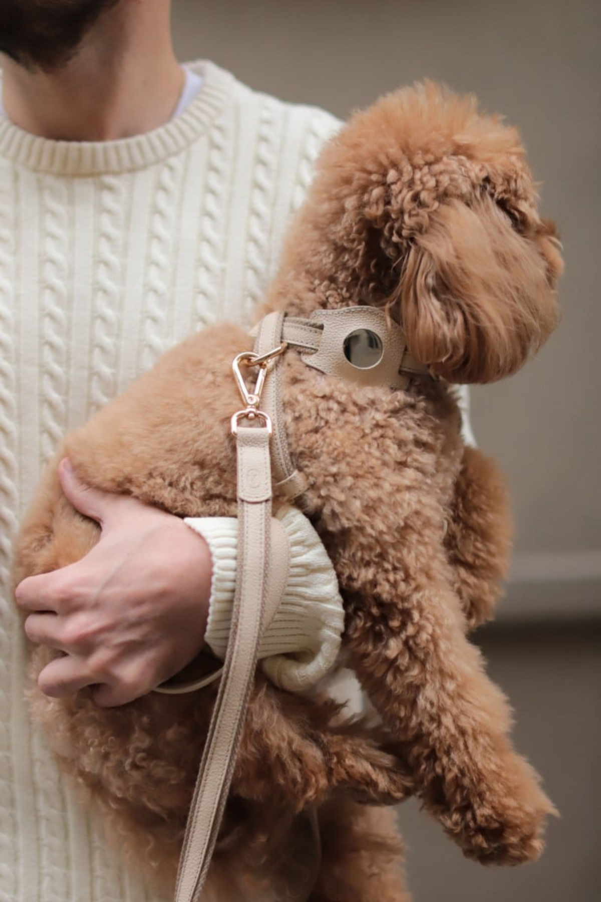 Pamuk&Deri Bej Gezdirme Kayışı
