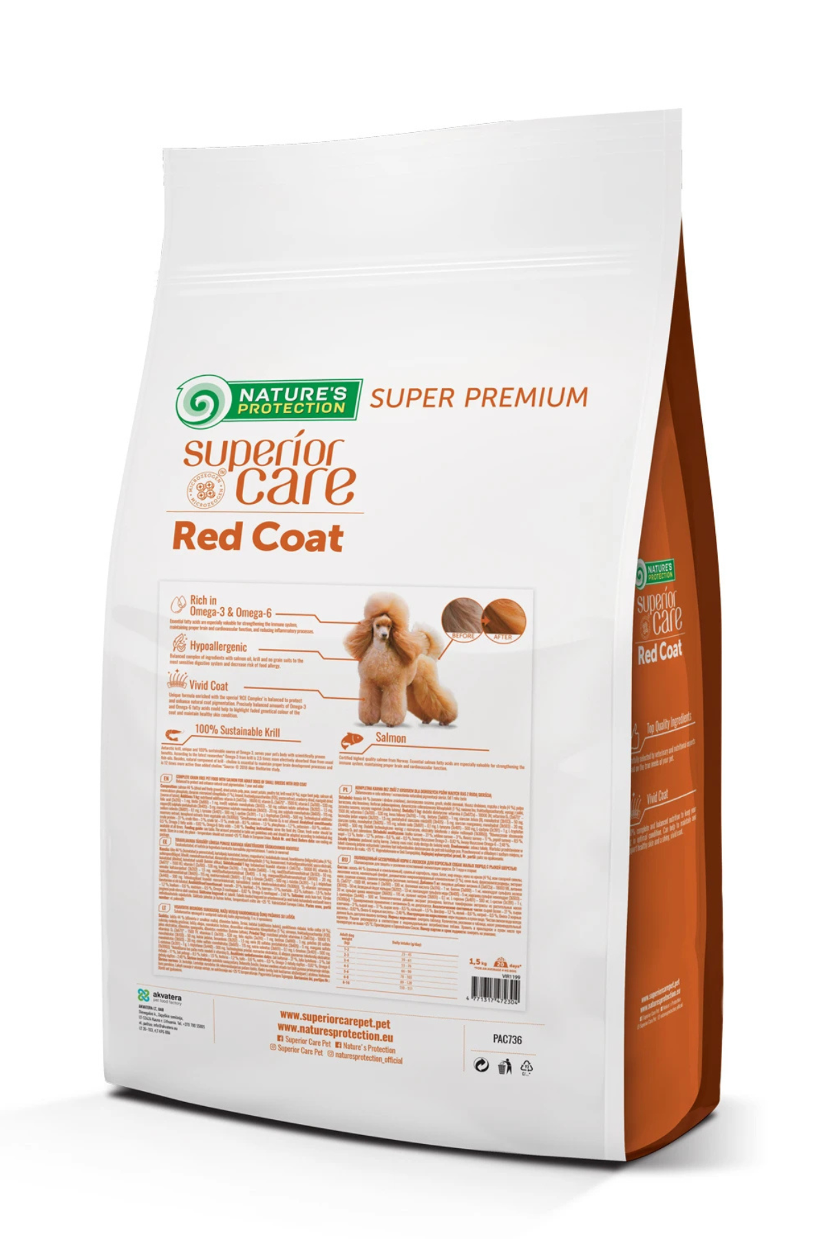 Natures Protection Superior Care Kızıl/Kahverengi Köpekler İçin Somonlu Tahılsız  Küçük Irk  Köpek maması 1.5 kg 
