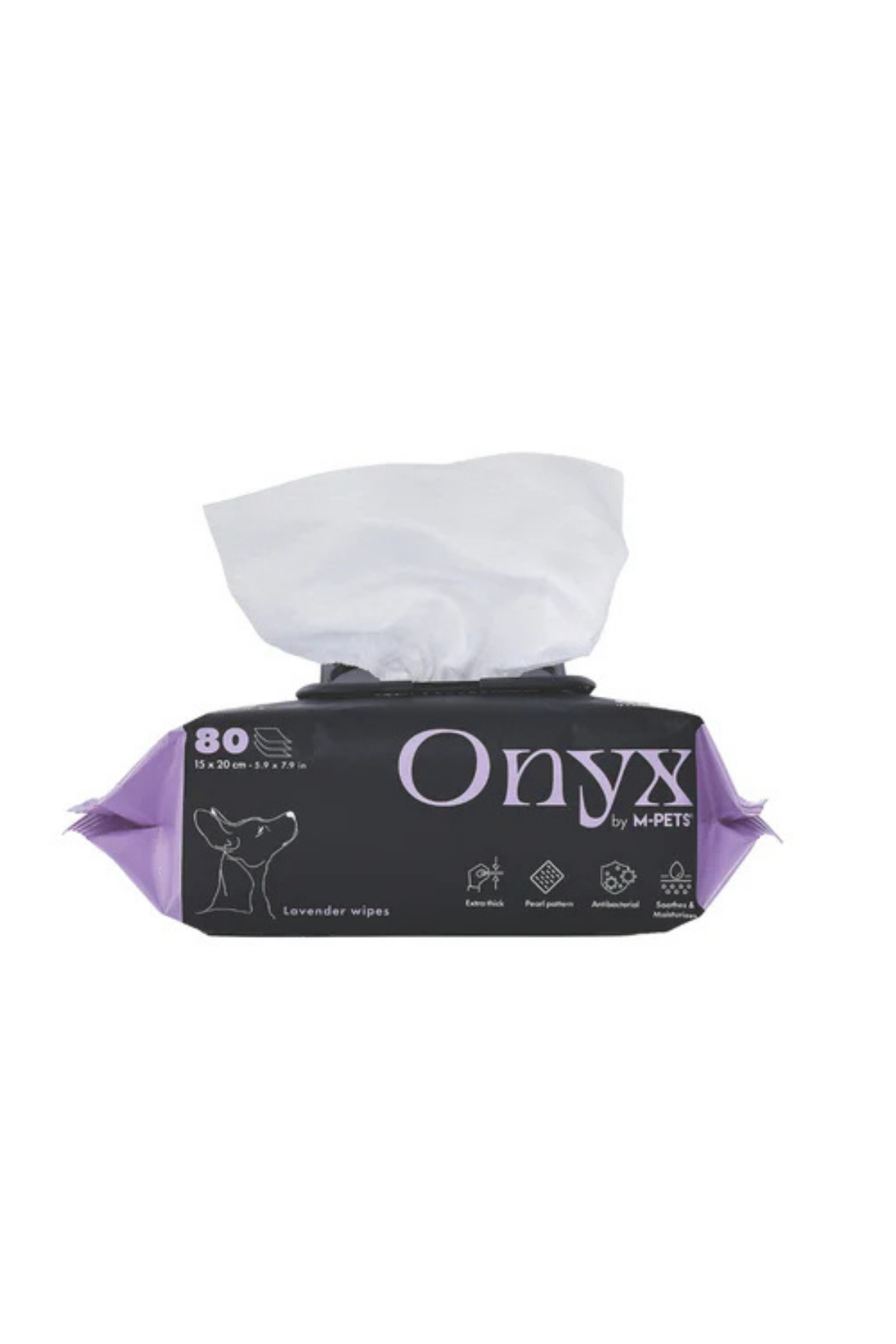 M-Pets Onyx Lavanta Kokulu Kedi ve Köpekler İçin Islak Mendil 80li