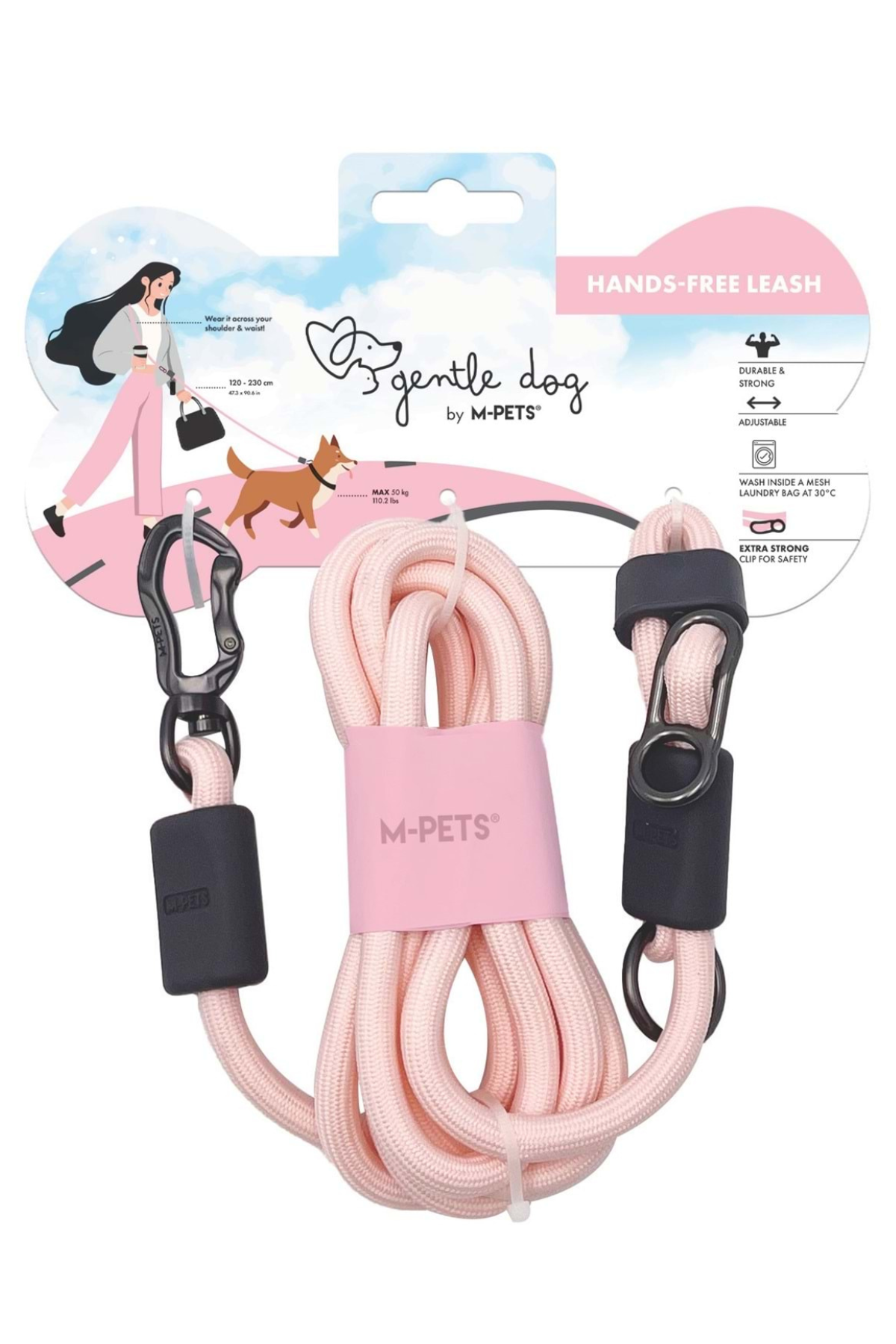 M-Pets Gentle Dog Fonksiyonel Gezdirme Tasması Pembe