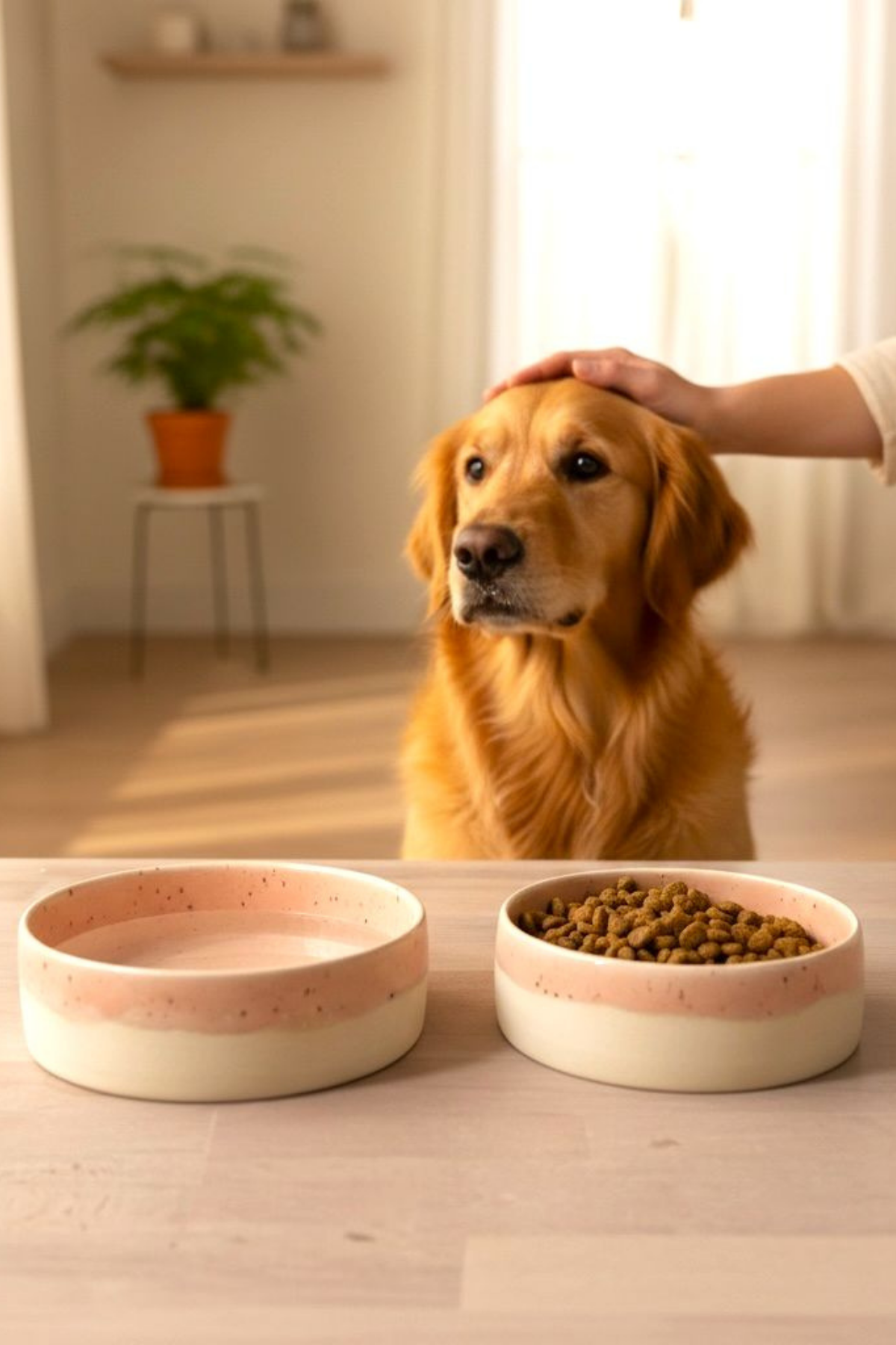 Feza Seramik Köpek Mama Kasesi 2li- Pemde Beyaz Benekli