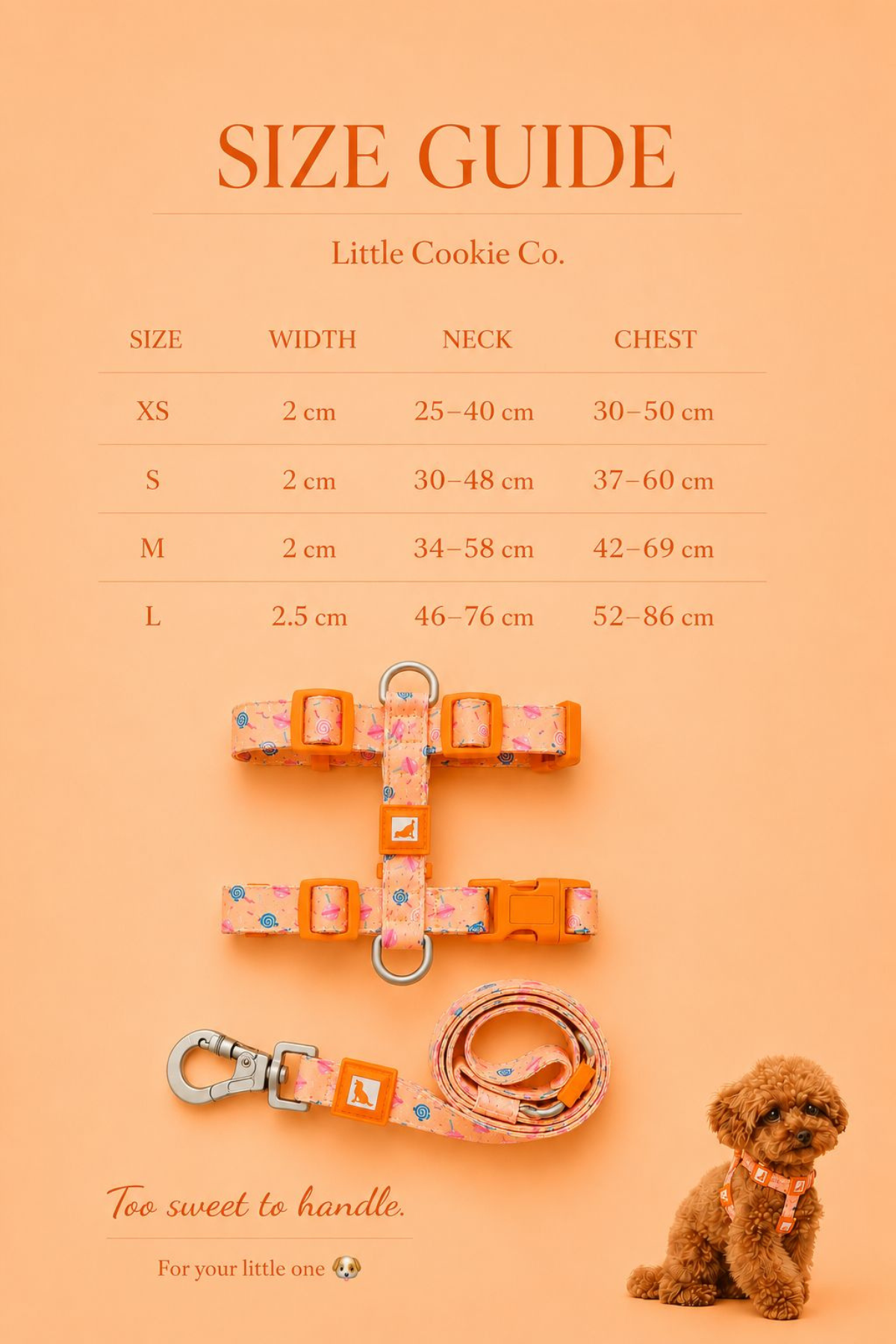 My Little Co Peach Candy Pop H Tipi Köpek Göğüs Tasması