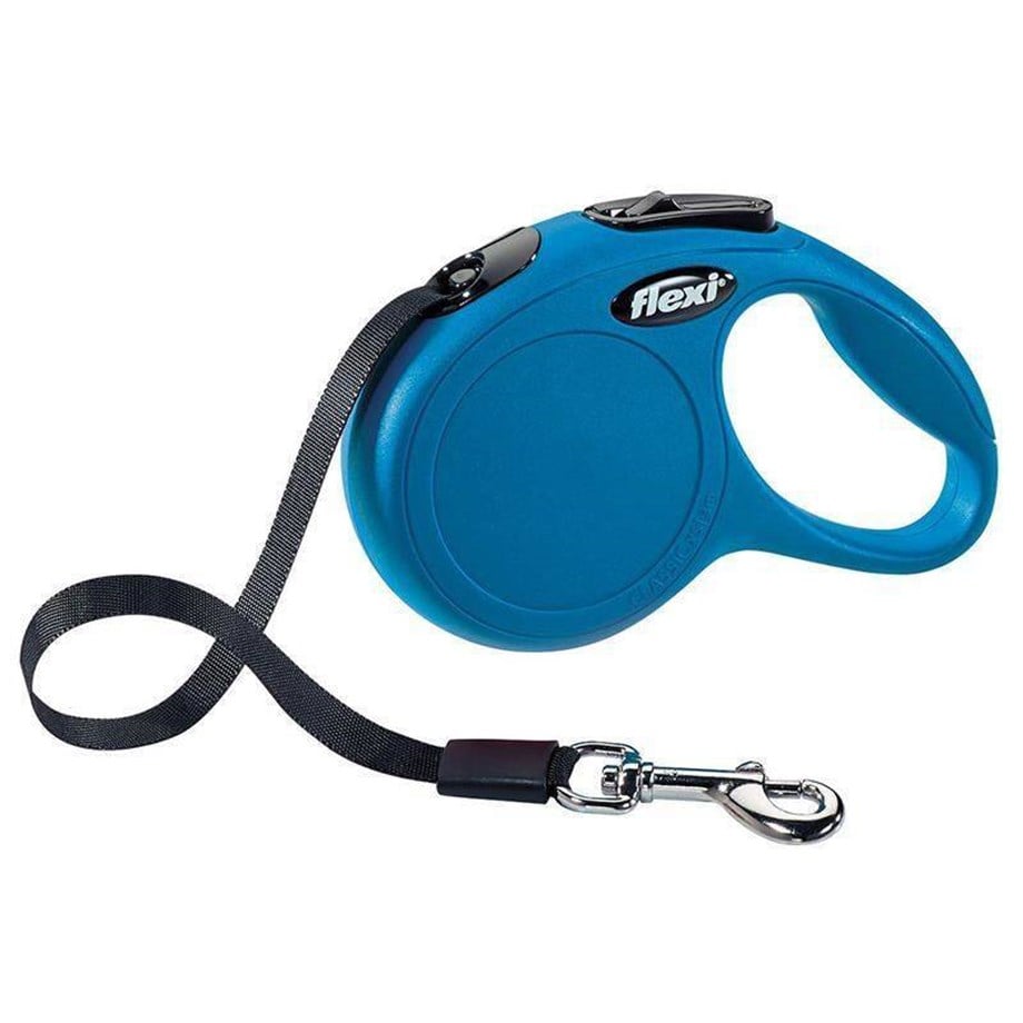 Flexi New Classic Small Mavi Otomatik Şerit Köpek Gezdirme Kayışı 5 mt