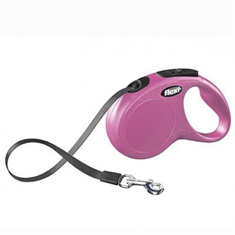 Flexi New Classic XS Pembe Otomatik Köpek Gezdirme Kayışı 3mt