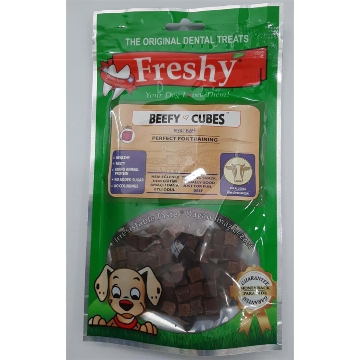 Freshy Beef Cubes Taze Dana Etinden Doğal Küp Ödülü 80gr