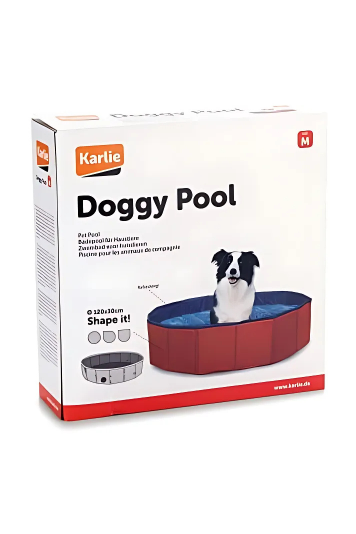 Karlıe Köpek Havuzu 120cm Çap Mavi Kırmızı Medium 
