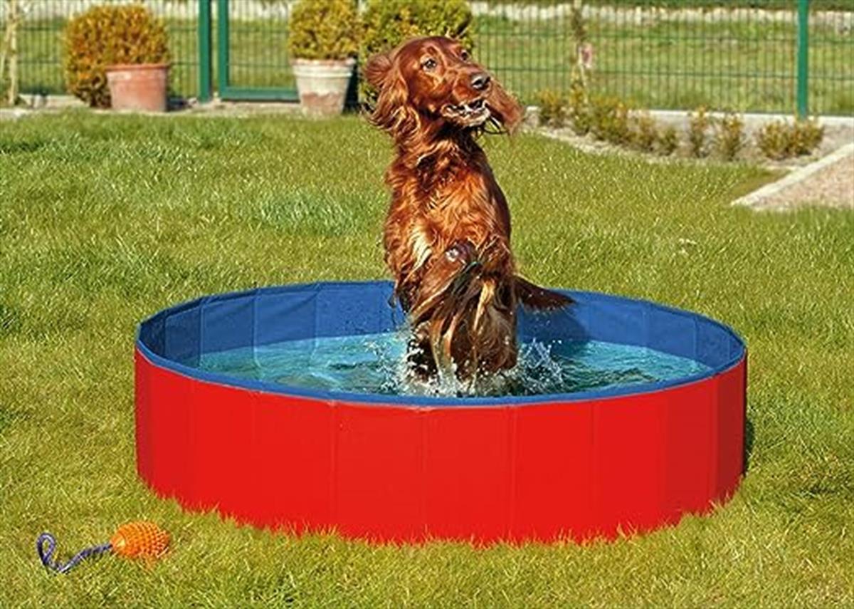 Karlie Köpek Havuzu 80cm Çap Mavi Kırmızı Small