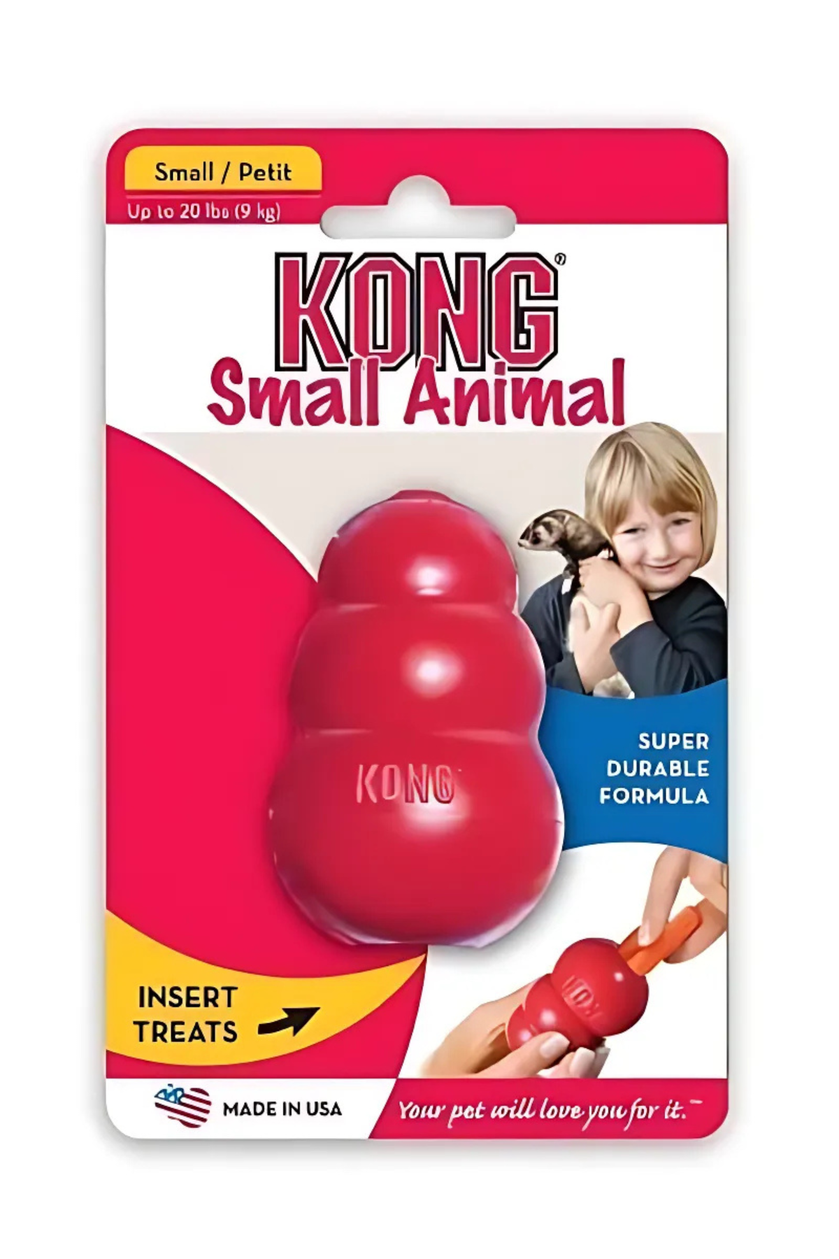 KONG Classic Küçük Hayvanlar için Isırma Oyuncağı - S