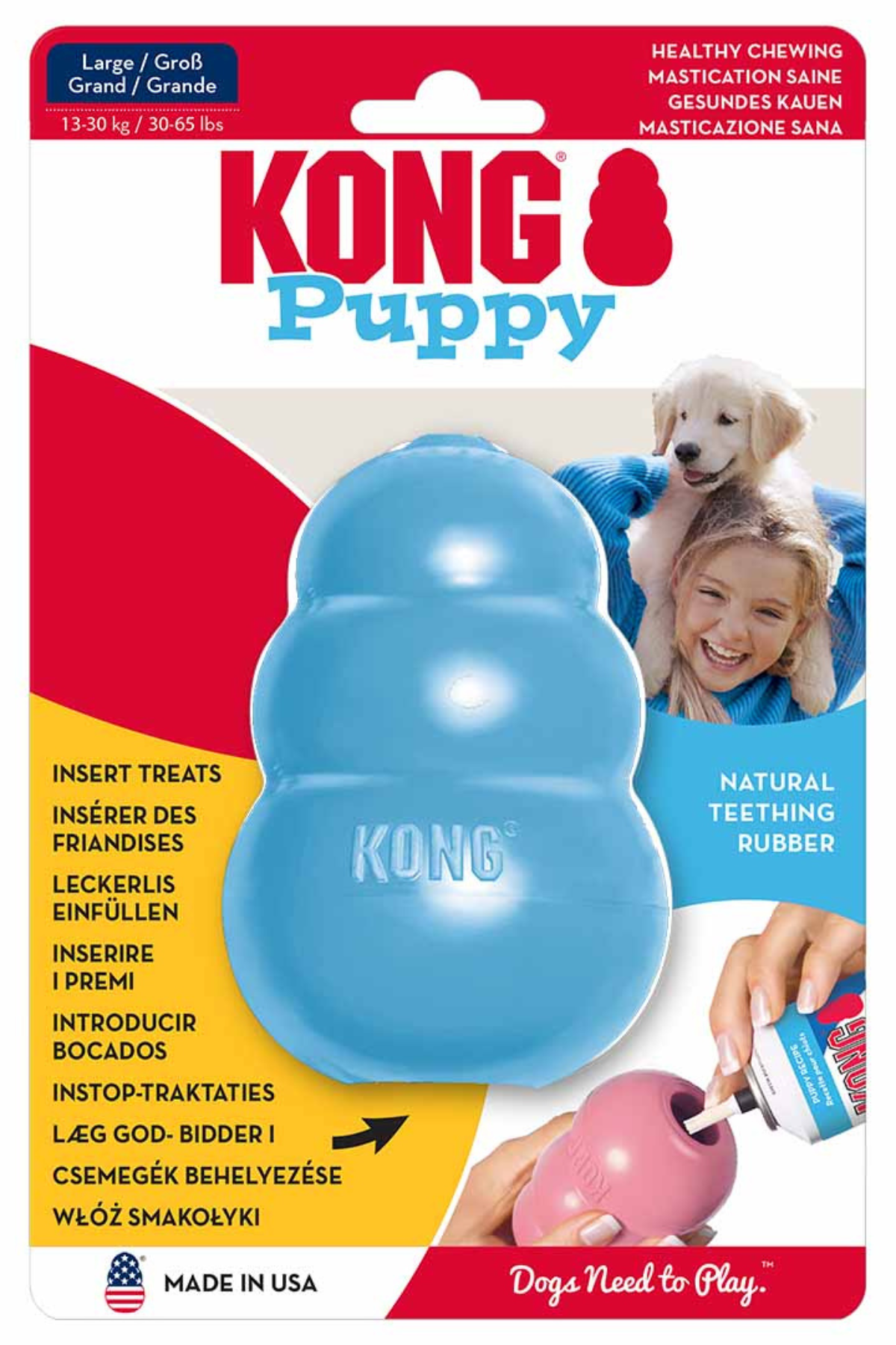 KONG Puppy Yavru Köpekler için Çok Amaçlı Isırma Oyuncağı