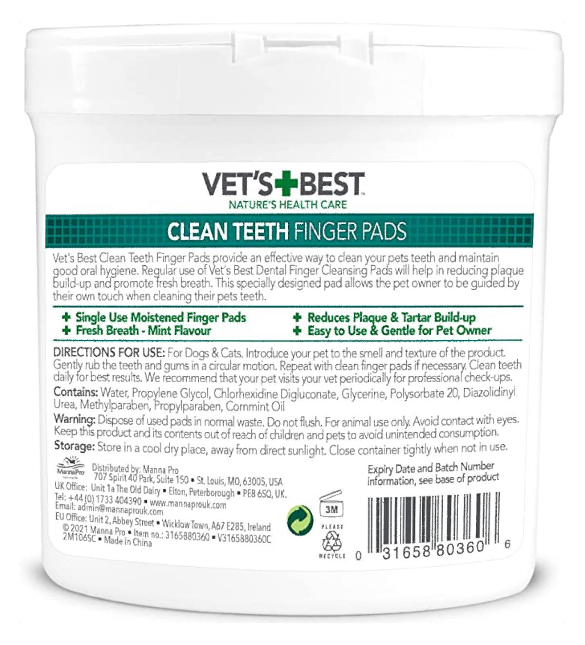 Vets Best Köpek Diş Temizleme Parmak Pedi ( 50 ped )