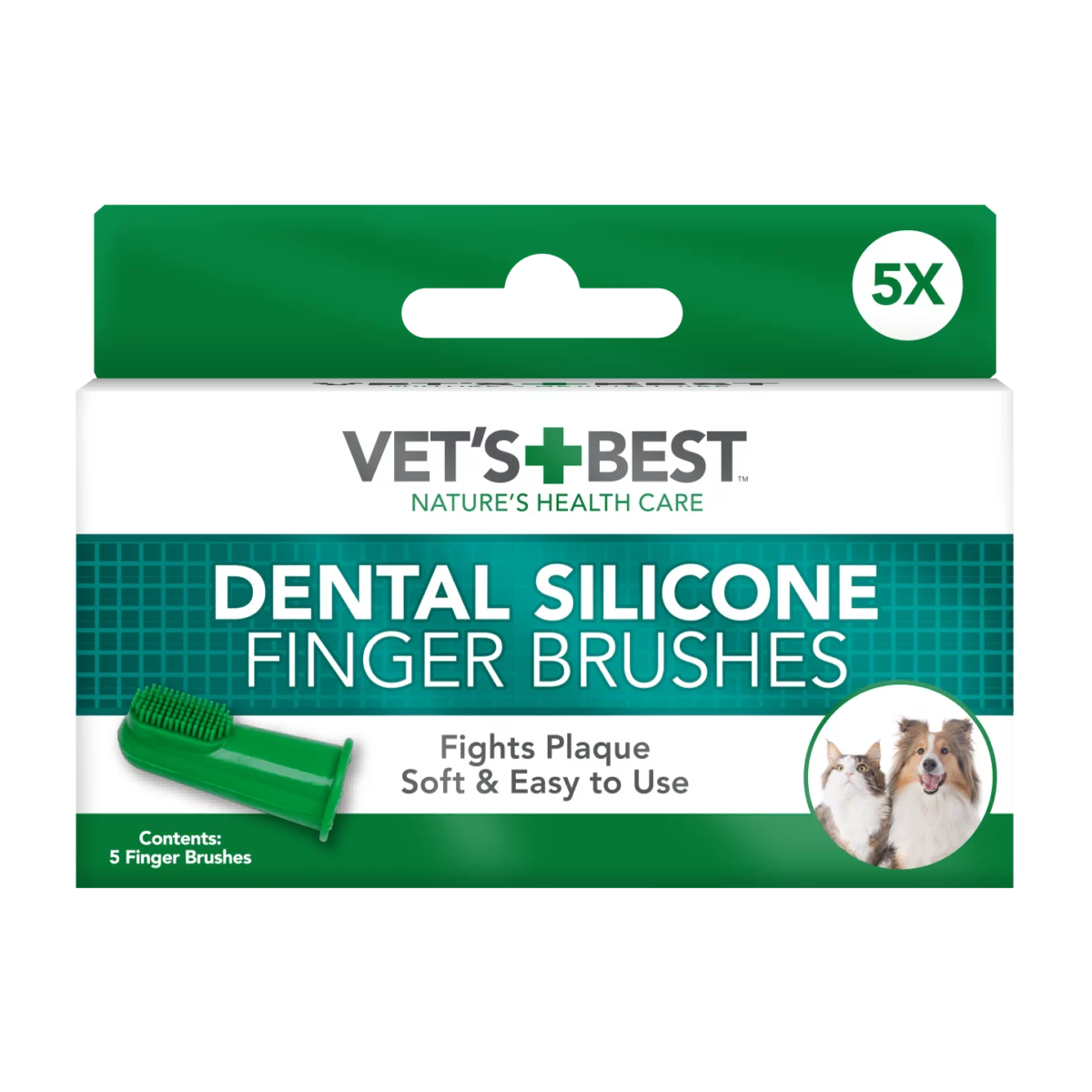 Vets Best Köpek ve Kedi Silikon Başlıklı Parmak Diş Fırçası - 5 adet