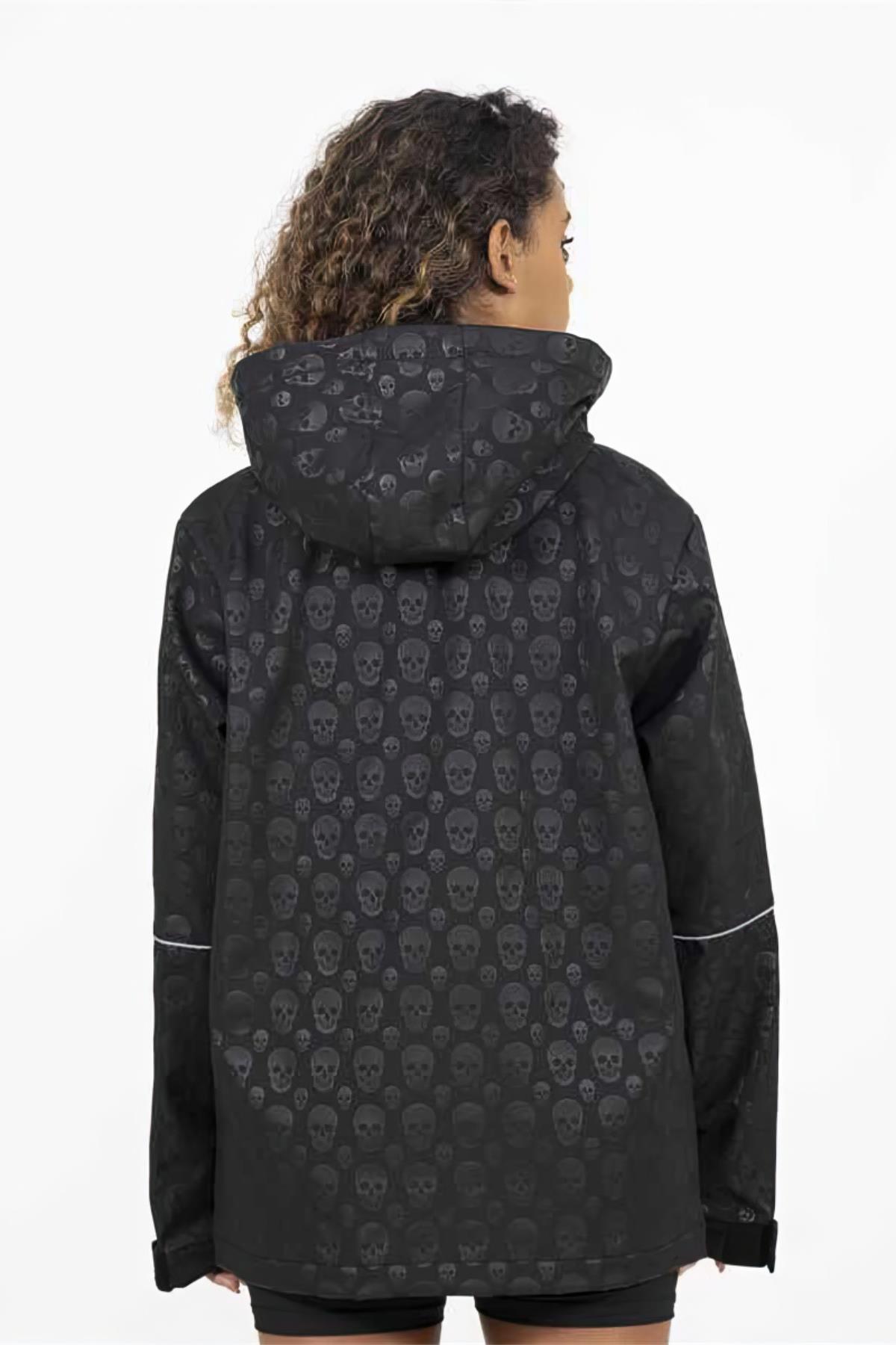 Lindodogs Lindo People Black Skull Unisex Yağmurluk