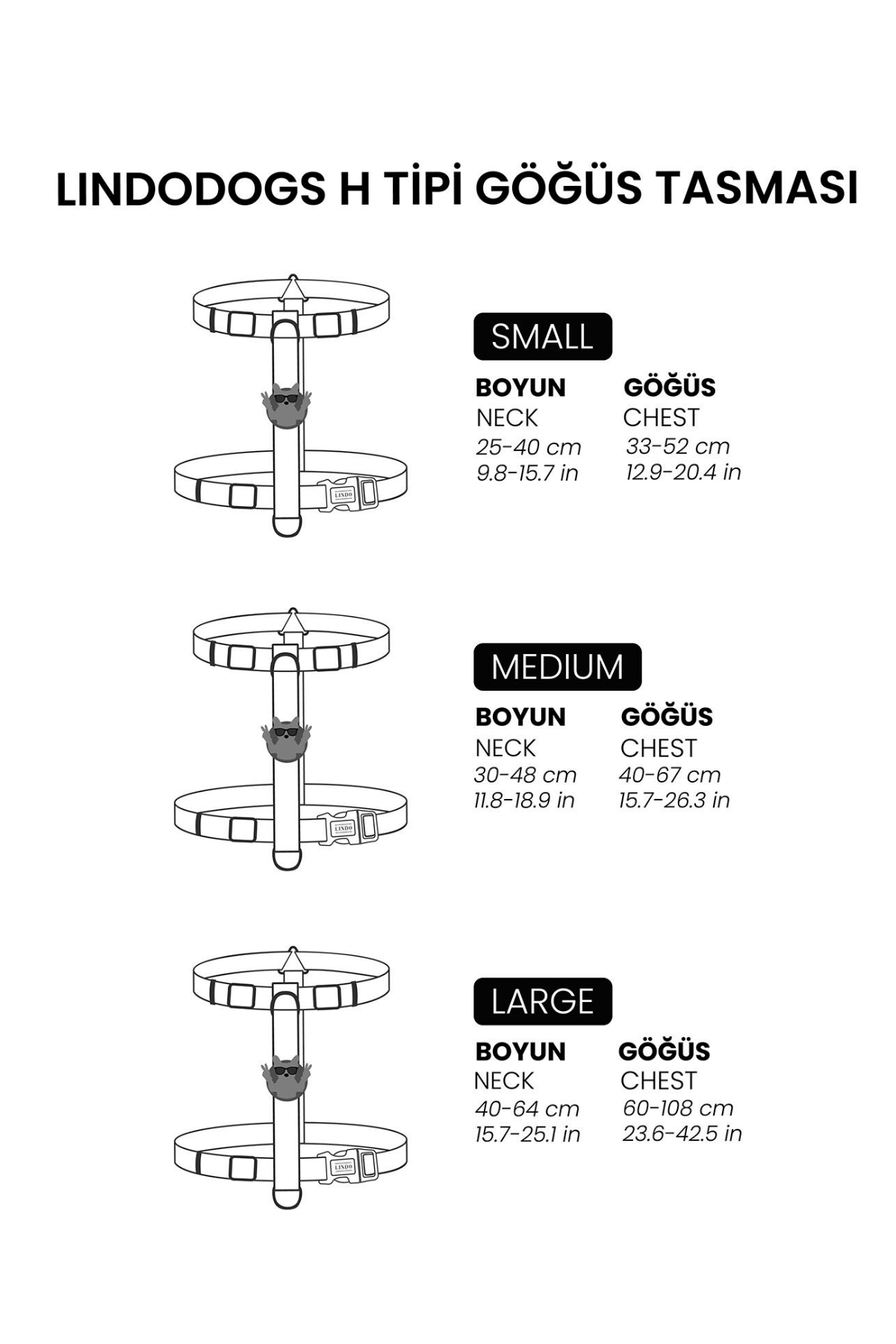 Lindodogs Shadow H Tipi Göğüs Tasması 
