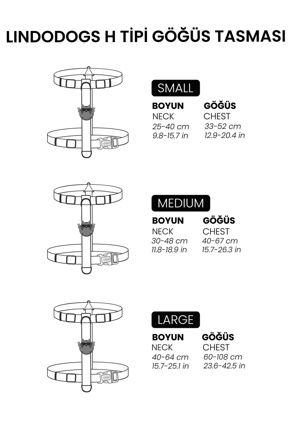 Lindodogs Urban Glow Mint H Tipi Göğüs Tasması