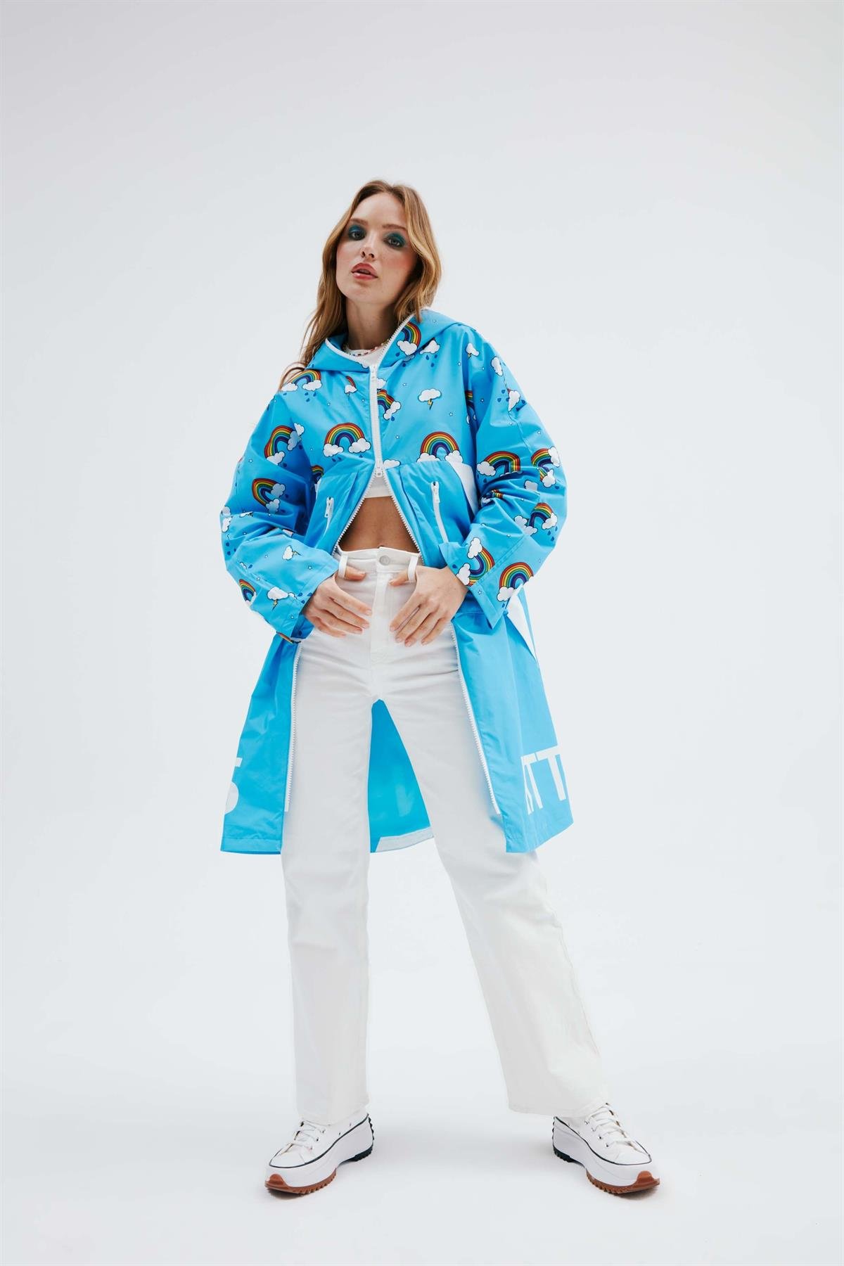 Little Monster Blue Rainbow Yağmurluk