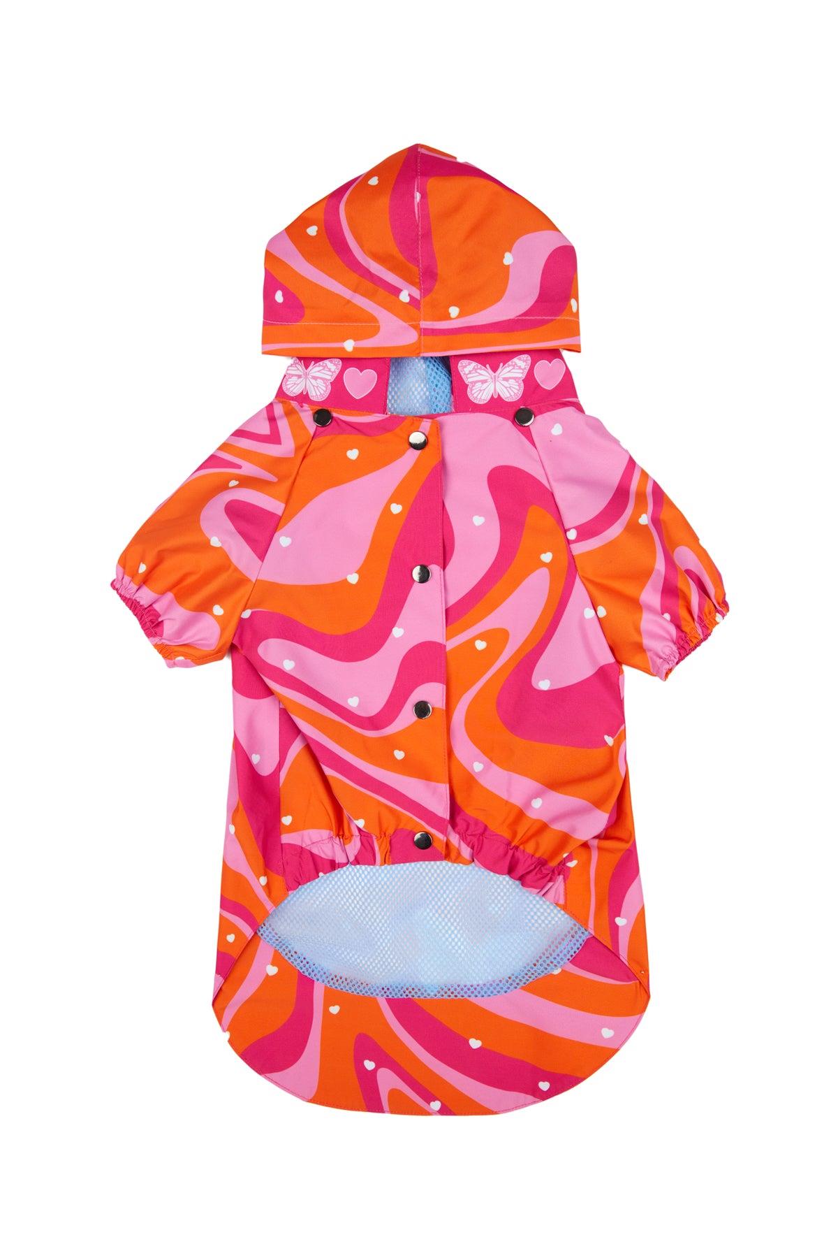 Little Monster Orange Pink Wave Dog Rain