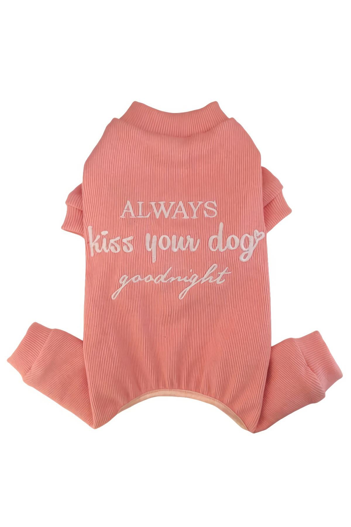 Lolidogs Always Kiss Your Dog Goodnight Kaşkorse Köpek Tulumu Somon