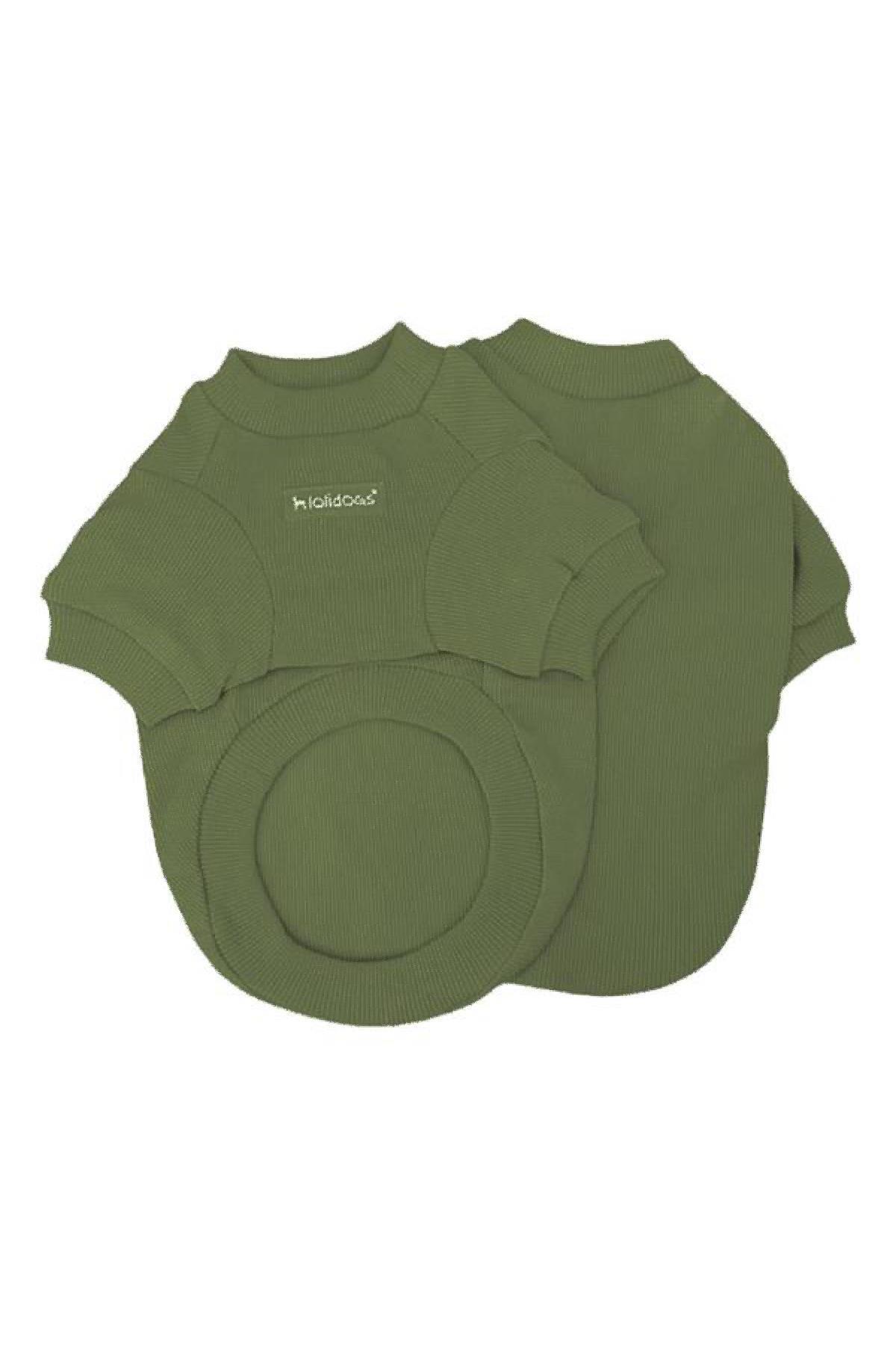 Lolidogs Basics - Kaşkorse Köpek Sweatshirtü Army Haki Yeşil