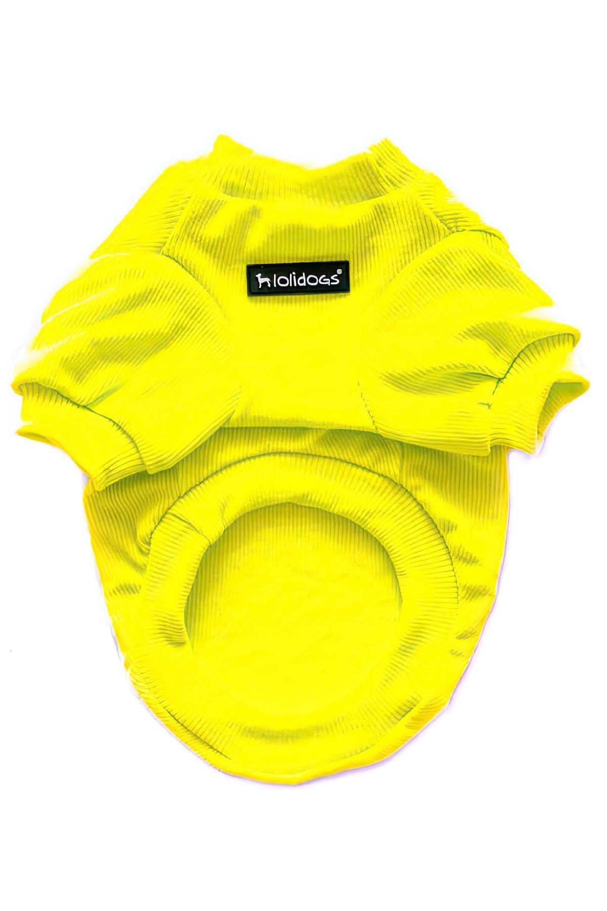 Lolidogs Basics Kaşkorse Neon Sarı Köpek Sweatshirt