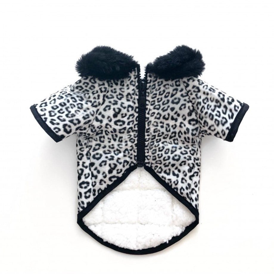 Lolidogs Leopar Desenli içi Peluş Rugan Köpek Montu