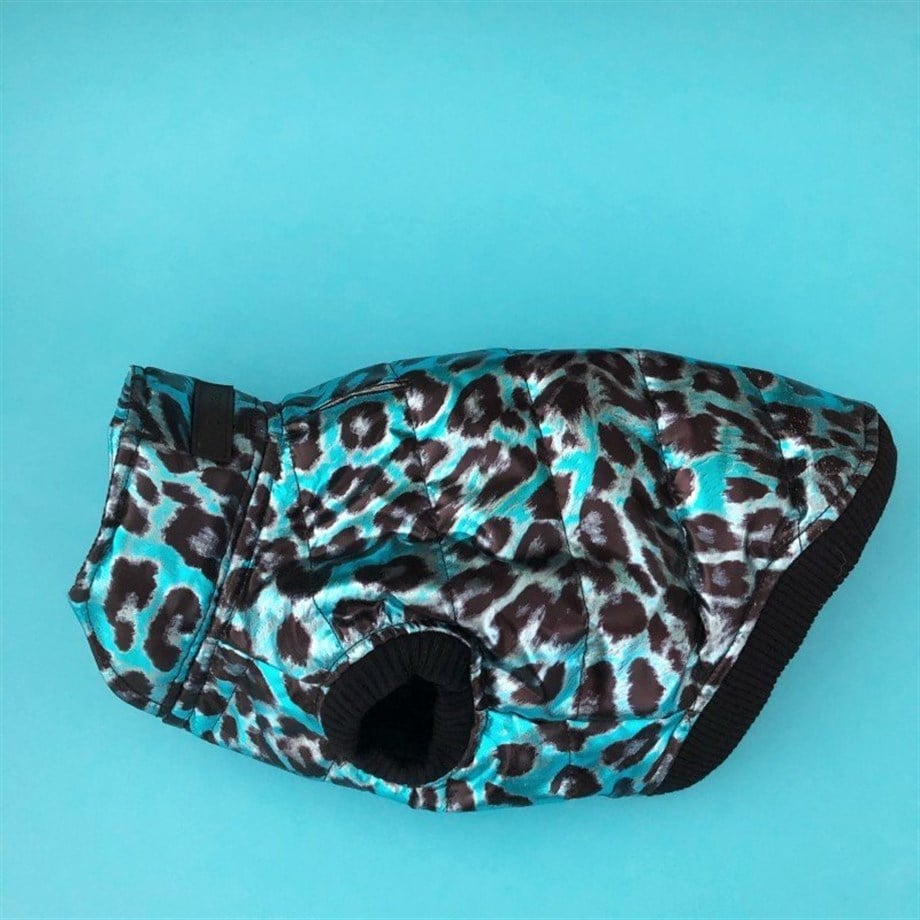 Lolidogs Leopar Desenli Metalik Köpek Montu