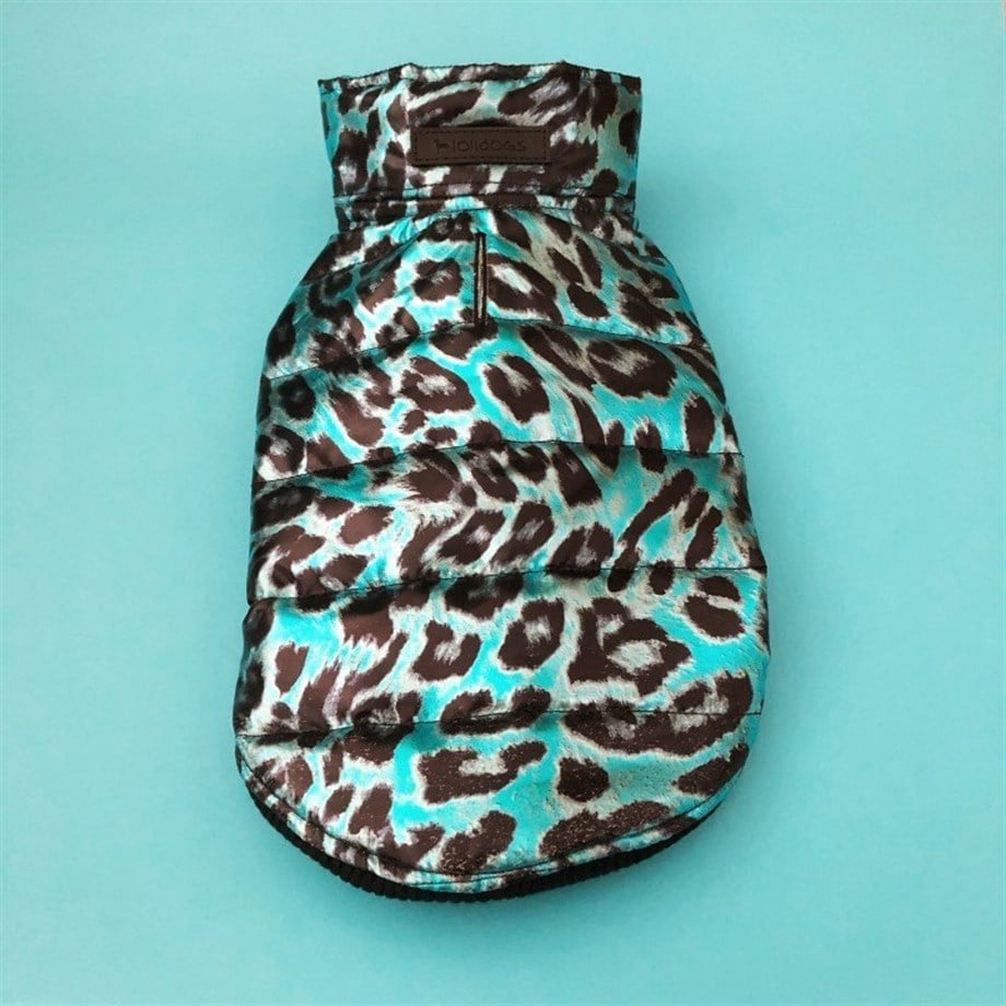 Lolidogs Leopar Desenli Metalik Köpek Montu