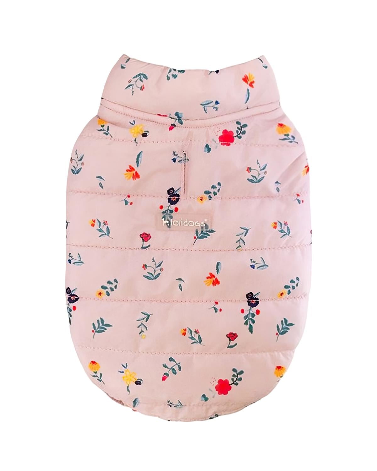 Lolidogs Şişme Köpek Montu Floral Toz Pembe